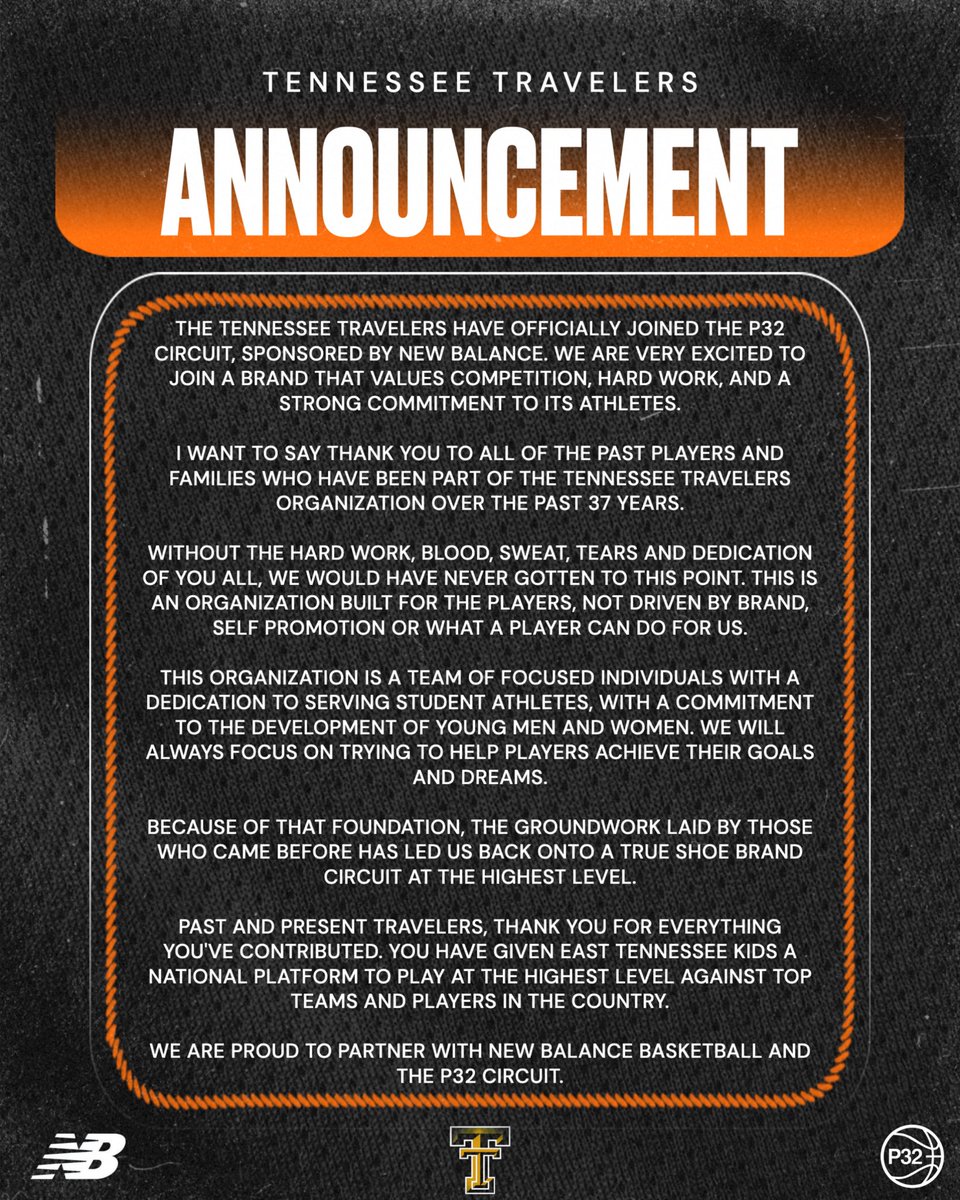 tntravelers5sp's tweet photo. Blessed! Big opportunity for athletes in East TN and surrounding areas. 

Our 15U-17U teams will be on the @p32league circuit this year!

@5StarPreps @PrepHoopsTN @tntravelers2028 @CoachP247 https://t.co/MwMxcZfolG