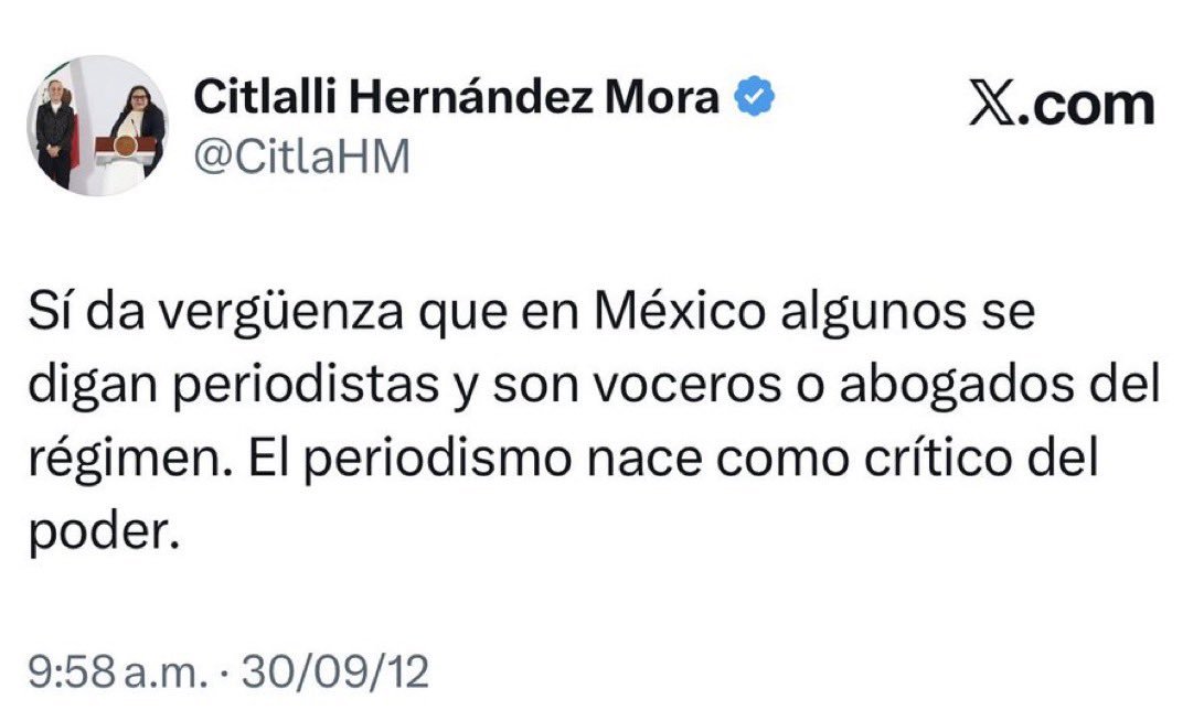 MLopezSanMartin's tweet photo. Siempre hay un tuit

Lo que antes decían que era una “vergüenza”, hoy lo defienden...

Citlalli Hernández hace maromas para intentar minimizar que Ariadna Montiel le dé línea al palero Manuel Pedrero  👇 https://t.co/gJxz4zr9p8