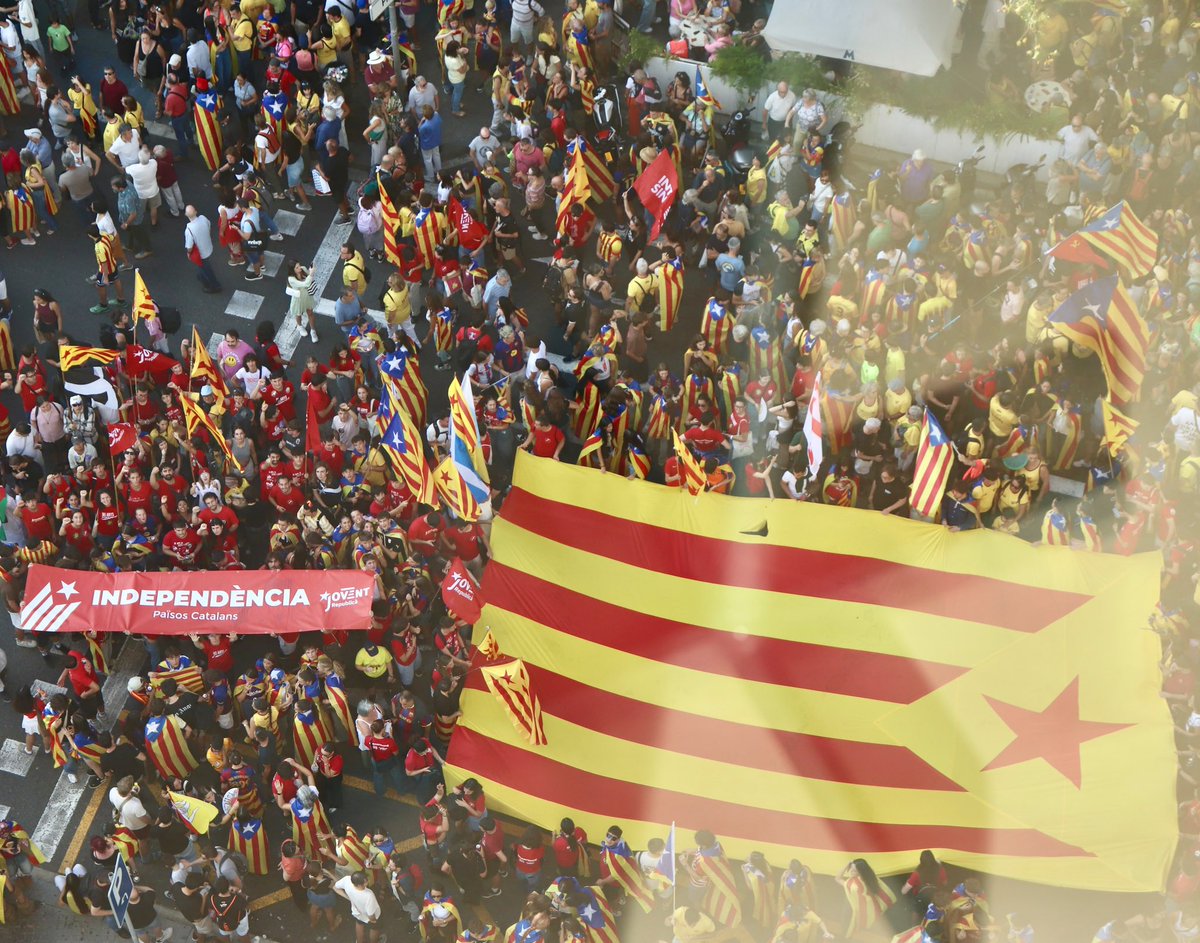 JoventRepublica's tweet photo. Un any més, per la Diada Nacional de Catalunya, el jovent organitzat hem sortit als carrers per fer un clam per la independència💥

✊ La lluita continua fins a l’assoliment de l’alliberament nacional i l’emancipació social, fins a la llibertat! https://t.co/31yLPOYVhi