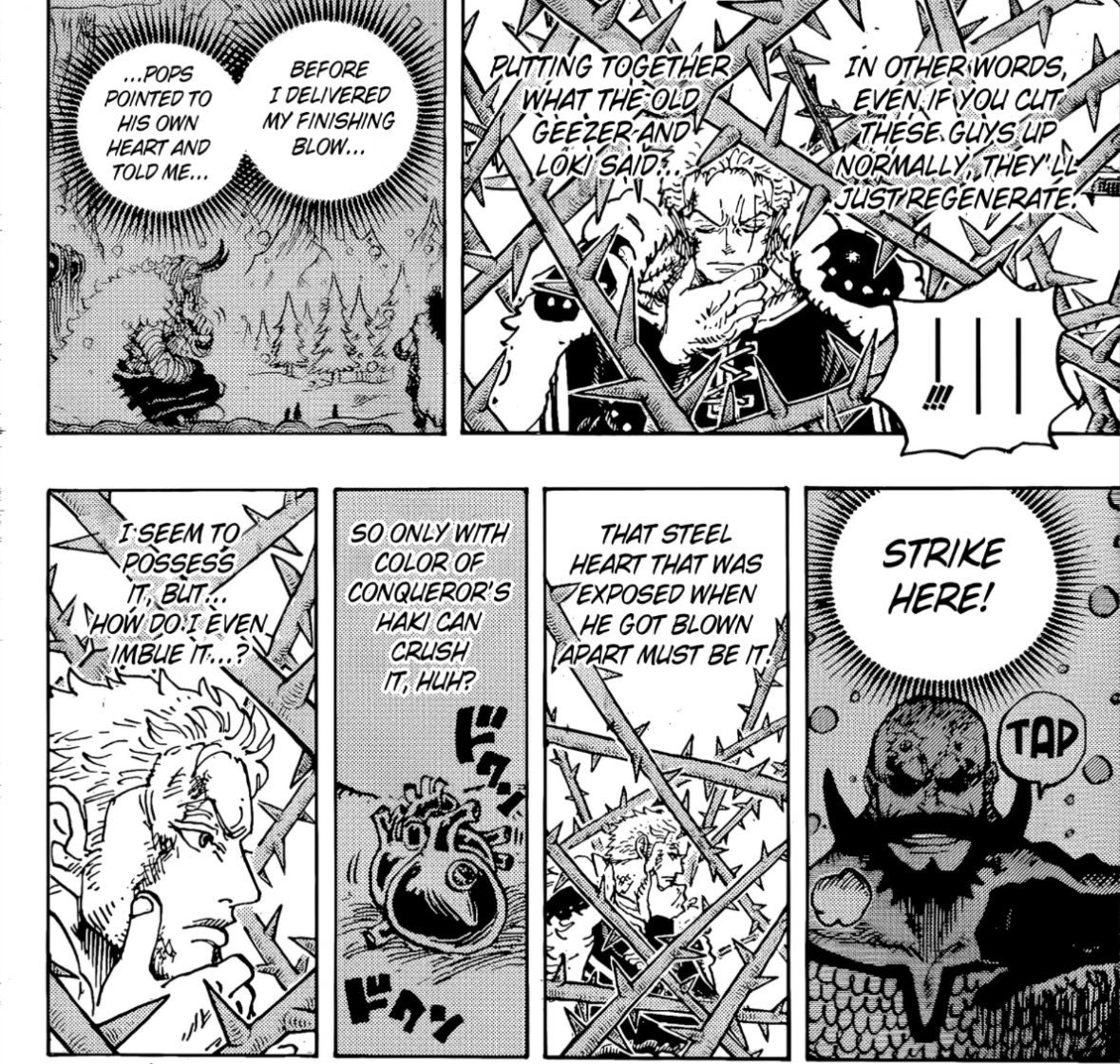 ZoroSantoryu11's tweet photo. Zoro’s ignorance of his Conqueror’s Haki makes perfect sense when you understand how he learns to fight.

He doesn’t learn the theory first and then apply it. His entire learning process is empirical: he first feels his body and his swords, then learns to reproduce those sensations and only afterwards understands how his power works.

We’ve seen this every time he gets a new sword. He tests it, reads its feel and figures out how to properly wield it.

That kind of learning requires an insane ability to perceive, reproduce and understand your own sensations without external guidance.

And now Gaban has given Zoro the knowledge he was missing. He has to turn something instinctive and physical into something conscious. I can’t wait to see how he figures it out.

#ONEPIECE1193 #ONEPIECE #ZORO #ゾロ