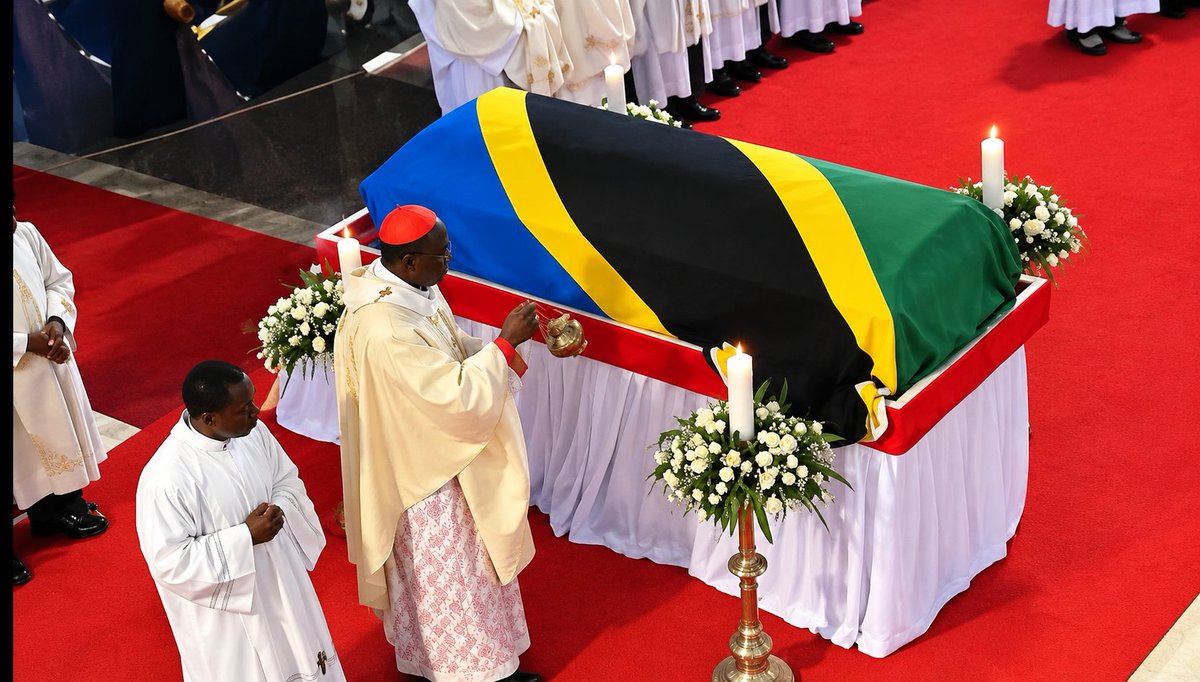 Sisimizi3's tweet photo. 1999 Askofu Pengo akiwa kijana wa miaka 55 aliongoza misa ya mazishi ya Mwalimu Kambarage Nyerere katika Kanisa la St. Joseph - Dar es salaam, lakini hadi kufikia Agosti 2026, Askofu Pengo na Mwalimu wote walikua wameshafariki, Kanisa na nchi wote tumepoteza watu muhimu https://t.co/WM6UYCQ640