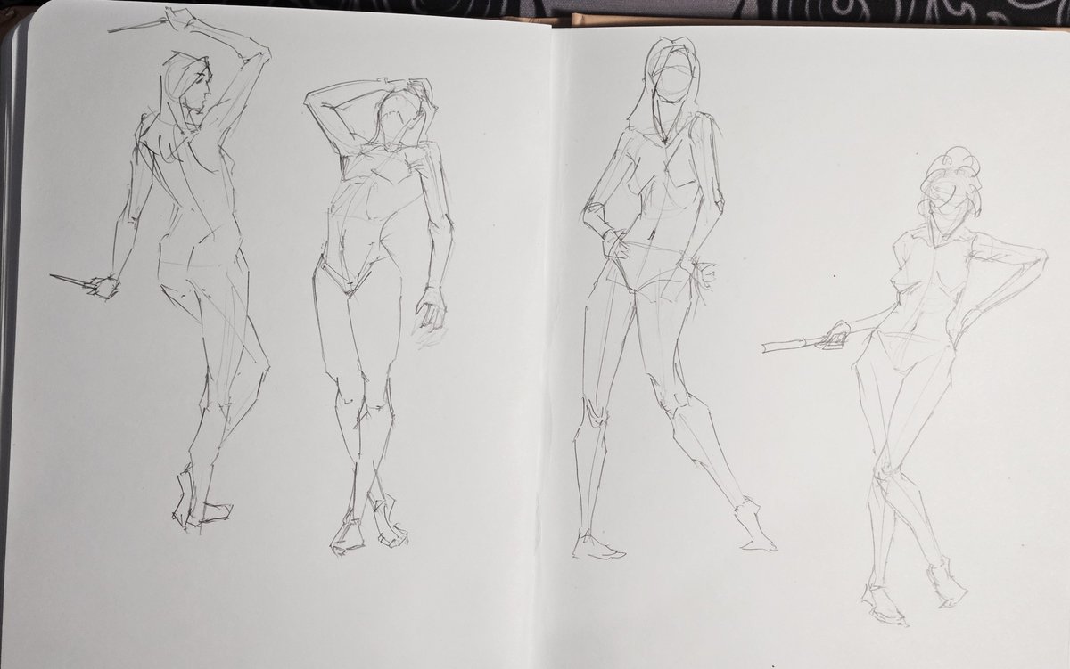 bobczh's tweet photo. Practicing back view poses + quick sketches. Day 3. https://t.co/mMTwysRHAT