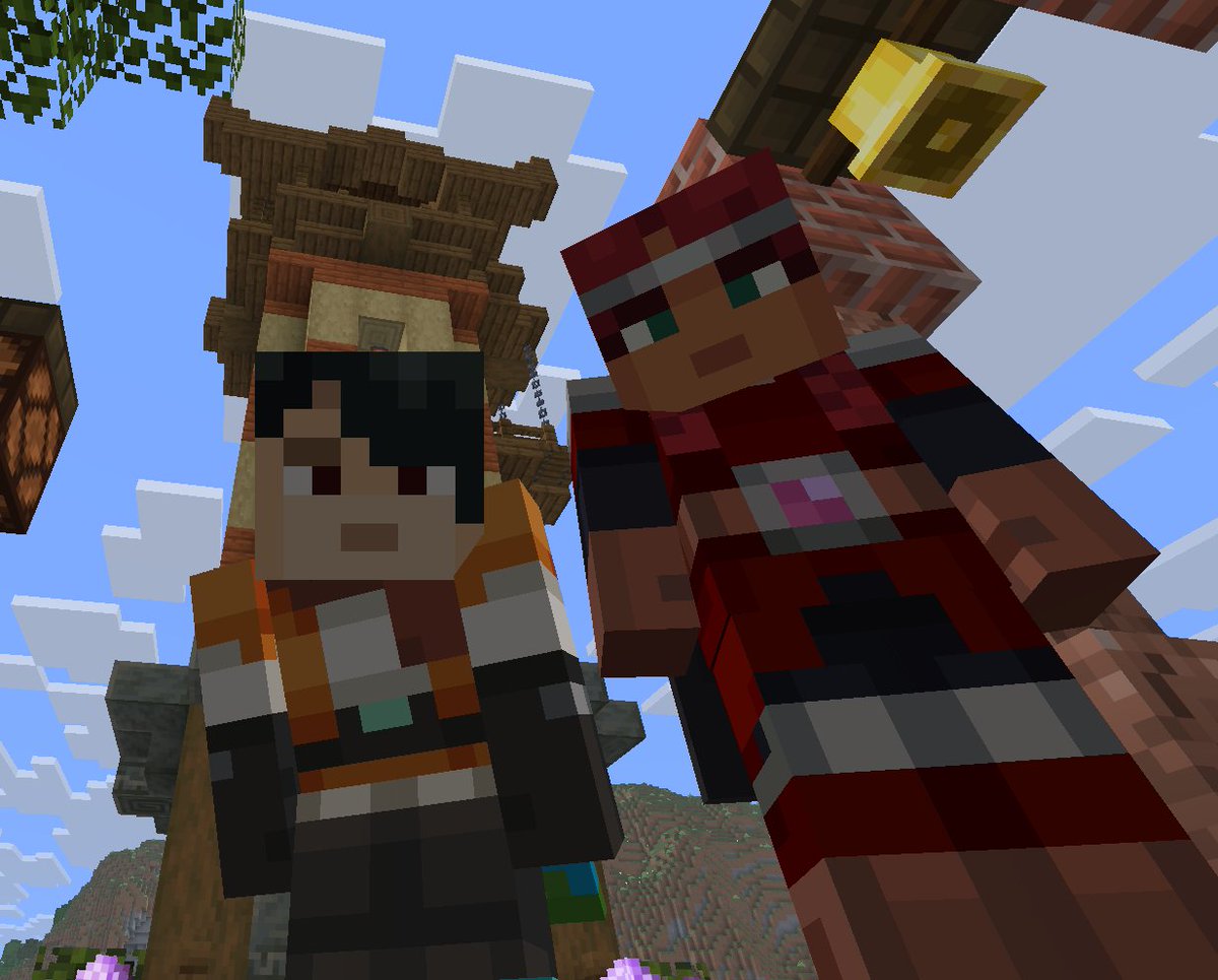 Marmitex78's tweet photo. I had someone visit my vanilla Minecraft world for the first time today!!

Feels great to finally show someone all the things I've built over the months

(Pics with @TheSculkQueen visiting all the known spots) https://t.co/jhb06eZceV