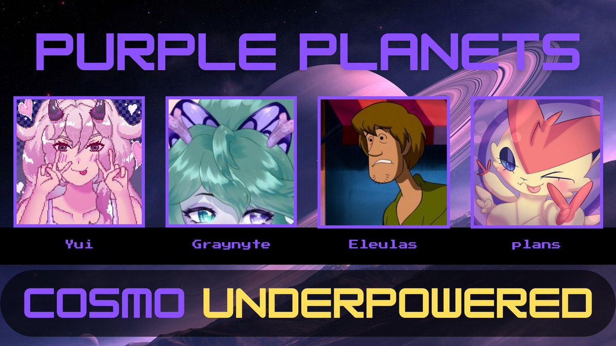 CosmoChamps's tweet photo. 🪐 Announcing team Purple Planets!

@YuiThaWitch 
@Graynyte 
@KoenigEule 
@kneatoo https://t.co/xeOhxp2MGM