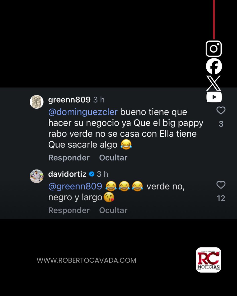 rcavada's tweet photo. El expelotero dominicano David Ortiz volvió a llamar la atención en redes sociales luego de responder de manera jocosa a una seguidora en los comentarios de una publicación de RCNoticias sobre el proyecto de belleza Mokna Beauty.
 
#RobertoCavada #RCNoticias #DavidOrtiz #Yeribel https://t.co/ehvnMm9hpG