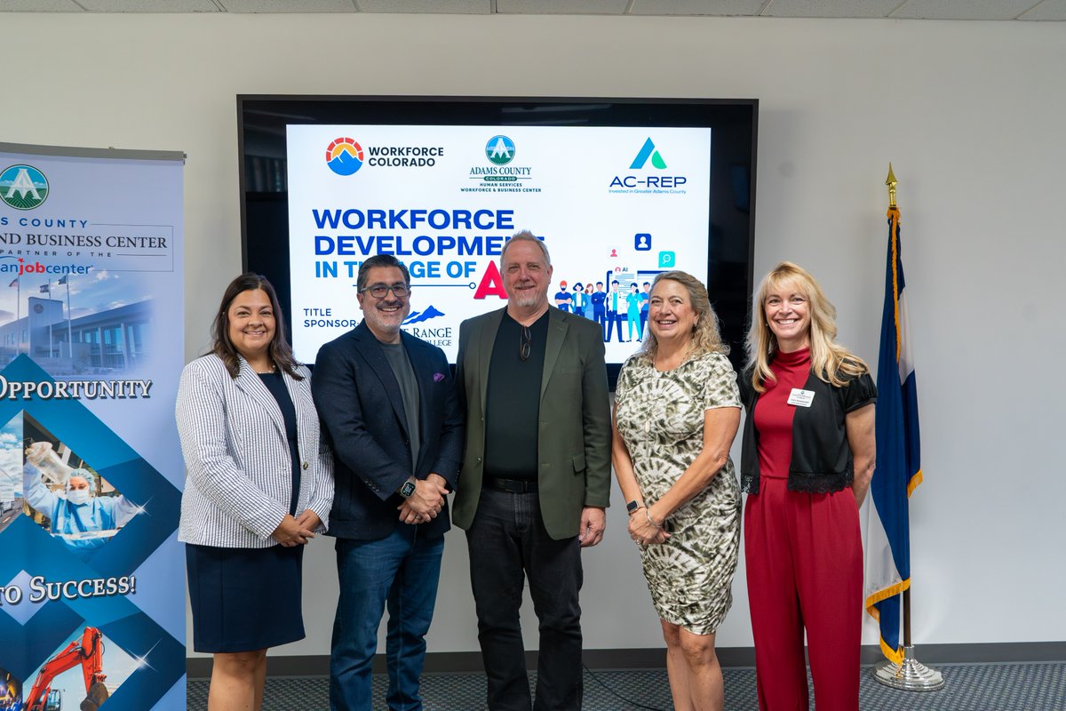 adamscountygov's tweet photo. Yesterday, Adams County Commissioner Lynn Baca joined community leaders, businesses, and workforce partners for Workforce Development Month: In the Age of AI &amp; Expo.

This event brought together members of our community to explore how AI is impacting businesses and employees. https://t.co/0BAEGP8WTm