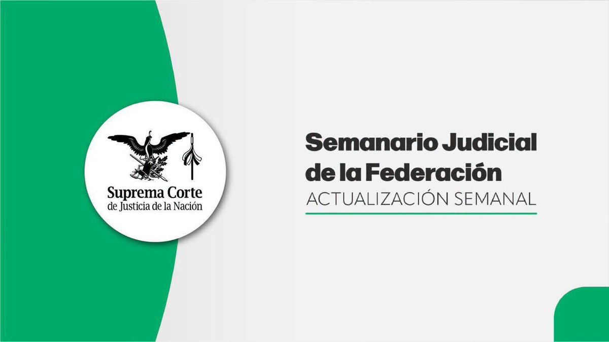 SCJN's tweet photo. Hoy en el #SJFSemanal se publican:

📌 23 tesis, 9 sentencias, 4 votos y 3 acuerdos.

✅ La designación de una persona asesora jurídica para las personas indígenas en el juicio de amparo no sustituye el deber de nombrar una persona intérprete.

📝 Semanario Judicial de la Federación: https://t.co/fAxR3oypJH
📝 Descarga aquí las tesis publicadas semanalmente: https://t.co/AC7Bd2Ixvf