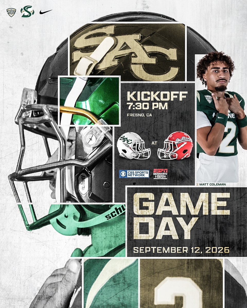 SacHornetsFB's tweet photo. 𝙃𝙊𝙍𝙉𝙀𝙏𝙎 𝙄𝙉 𝙏𝙃𝙀 5️⃣5️⃣9️⃣

📍: Valley Children's Stadium
⏰: 7:30PM PST
📺: CBS Sports Network

#StingersUp | #GreenLine | #ZoTime https://t.co/DnNxURahnH