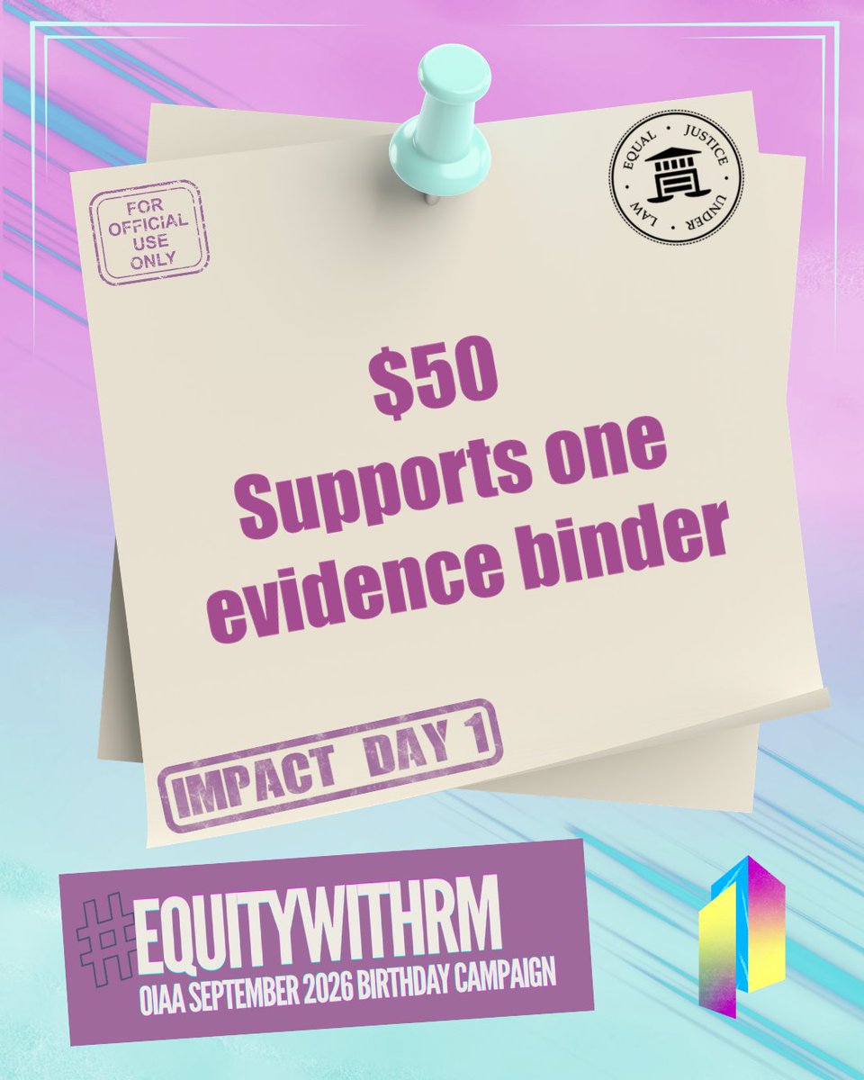 OneInAnARMY's tweet photo. 1️⃣day in and ARMY has donated enough to support approx. 38 evidence binders 📑. The criminal justice system has many steps & every $ donated ensures that EJUL's work is supported at every stage. Stay with us to see what more gets accomplished through the #EquityWithRM campaign! https://t.co/PBqnNHhmYY