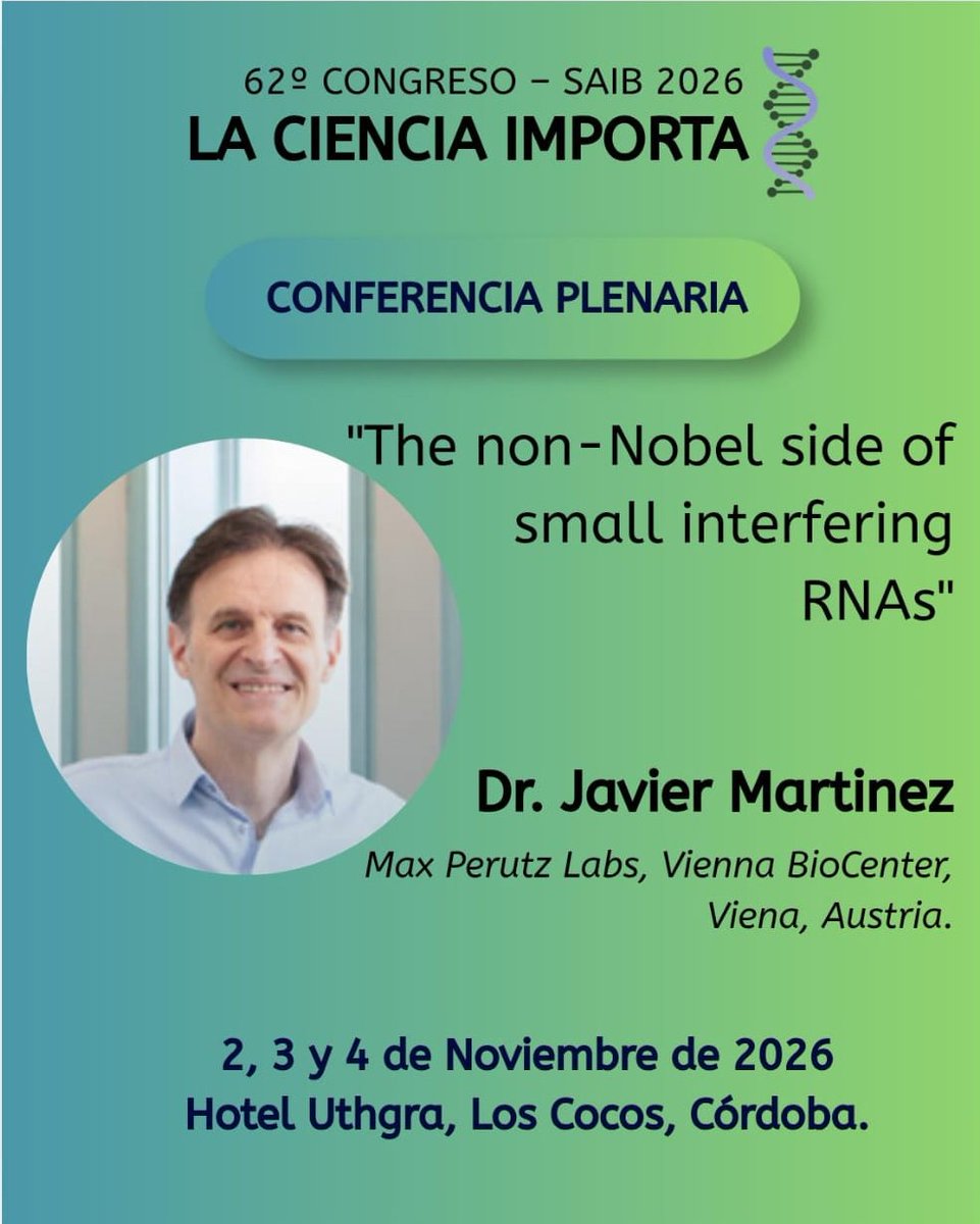 SAIB_Argentina's tweet photo. 🔬El Congreso de SAIB reunirá a investigadores de referencia nacional e internacional para compartir sus más destacados hallazgos.

👨‍💼Te dejamos algunas de las conferencias de esta 62ª edición de SAIB. 

📢¡No te lo pierdas!

#LXIIReuniónSAIB #CongresoSAIB #SAIBedición62 https://t.co/wePcs69c7r