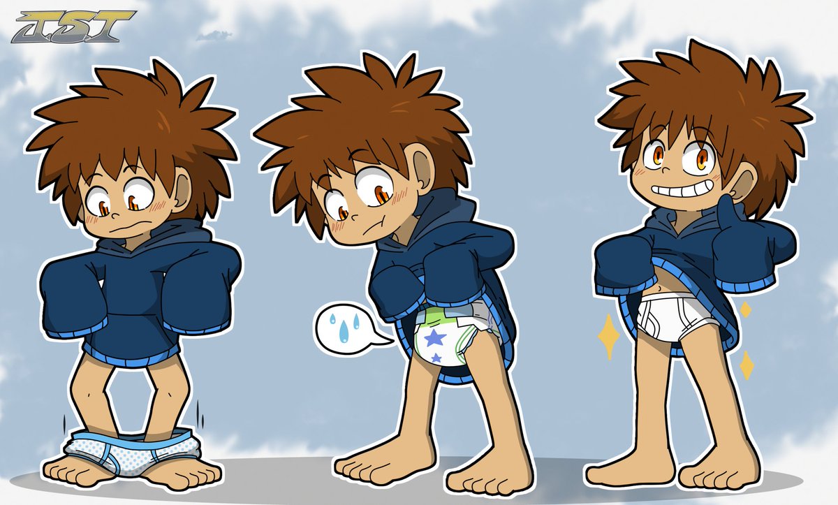 Steel120type's tweet photo. Commission for a client of my OC Kevin trying out different size and types of what to wear. https://t.co/73FB2BkQ21