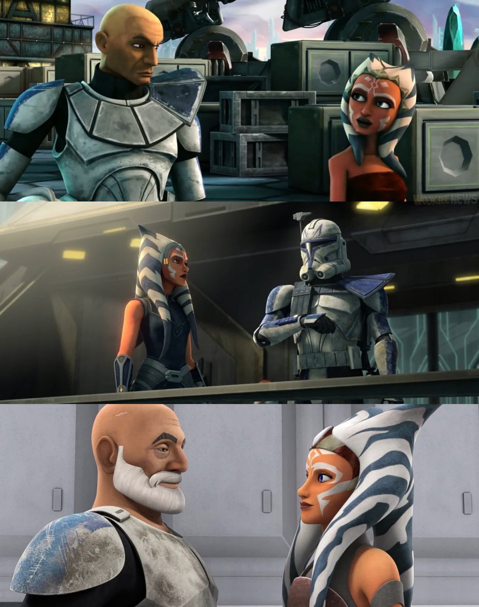WookieeNews's tweet photo. «—Los clones tenemos contradicciones sobre la guerra. Muchos querrían que no hubiera ocurrido, pero sin ella, los clones... no existiríamos.

—Bueno, algo bueno si ha tenido todo esto. La República no habría encontrado mejores soldados, ni yo un mejor amigo.» 

Rex y Ahsoka. https://t.co/A5zsWuPbfO