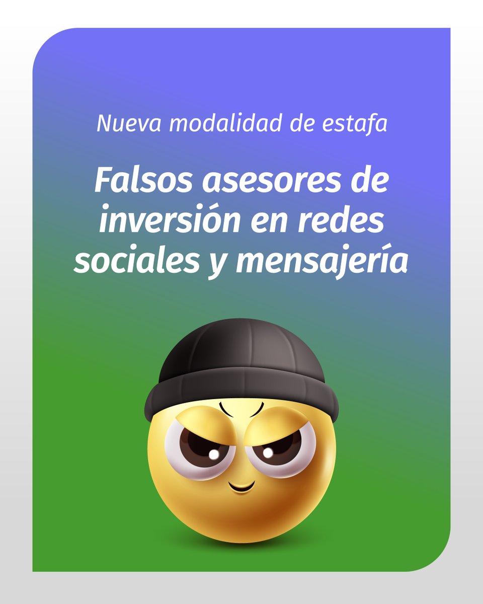 bancoprovincia's tweet photo. Atención, nueva metodología de estafa. ⚠️

🔐 Hay falsos asesores que se ponen en contacto ofreciendo supuestas oportunidades de inversión. En el carrusel te contamos cómo evitar ser víctima.

Más consejos de seguridad: https://t.co/7sWMV6iCL5 https://t.co/N0qDLTeeOi
