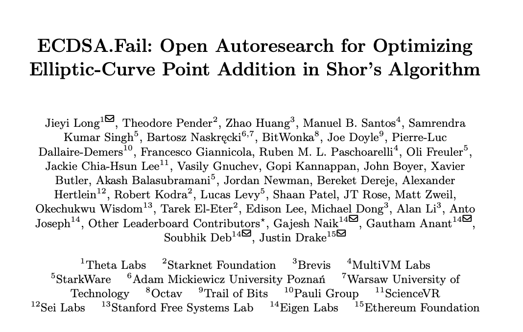 eigenlabs's tweet photo. ICYMI: the first full https://t.co/PeWzbfOiqf paper went out, documenting how open autoresearch brought 100+ humans and AI agents to beat Google Quantum AI’s reported circuit.

Full story below 👇