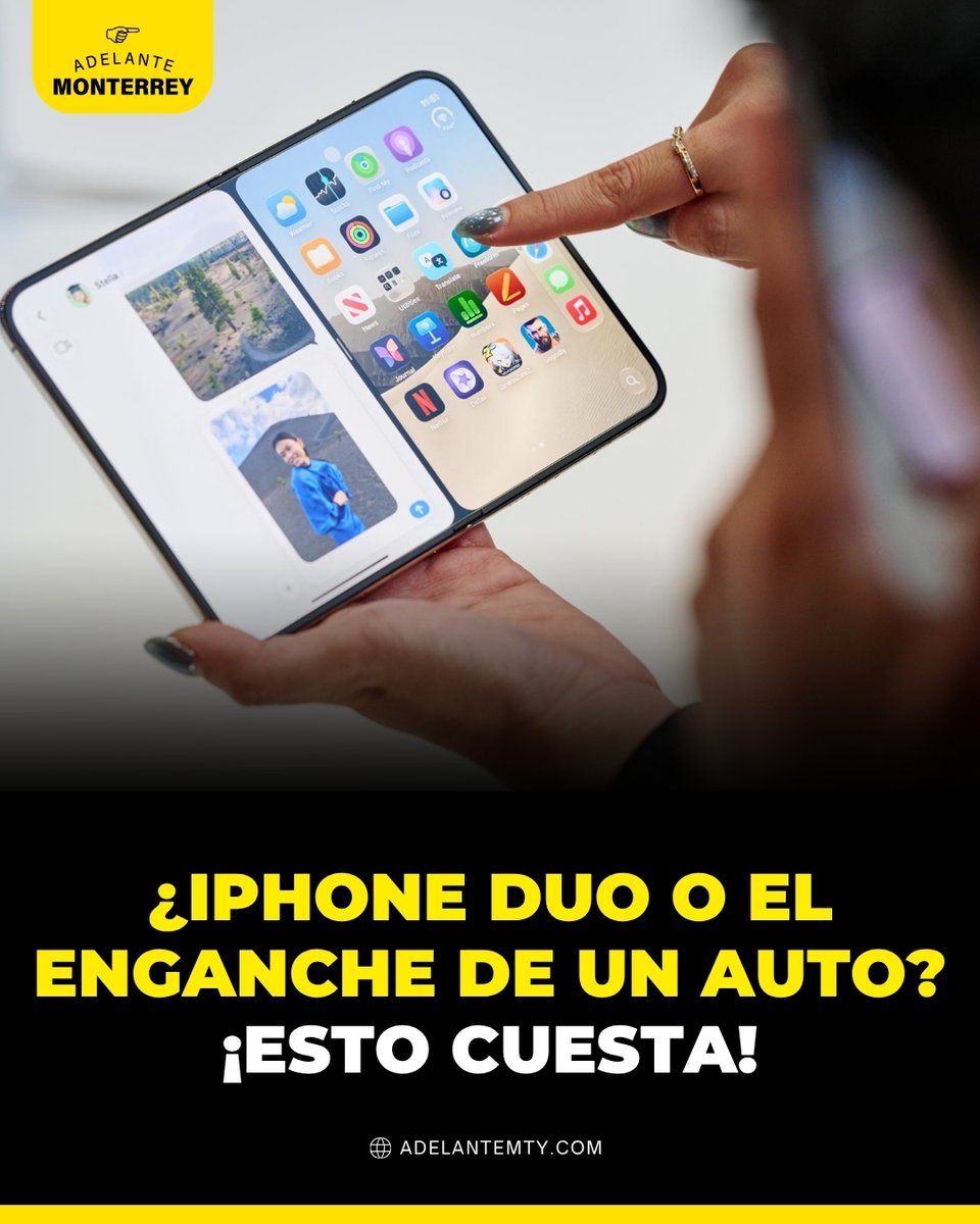 AdelanteMty's tweet photo. Los nuevos gadgets de Apple ya tienen precio en México y comprar el iPhone Duo, iPhone 18 Pro, Apple Watch y AirPods 5 costaría casi 80 mil pesos. 😳📱 
¿Tú en qué gastarías ese dinero?
#Apple #iPhoneDuo #iPhone18 #Apple2026 #Tecnología #Gadgets #México https://t.co/PYvvv90Hvn