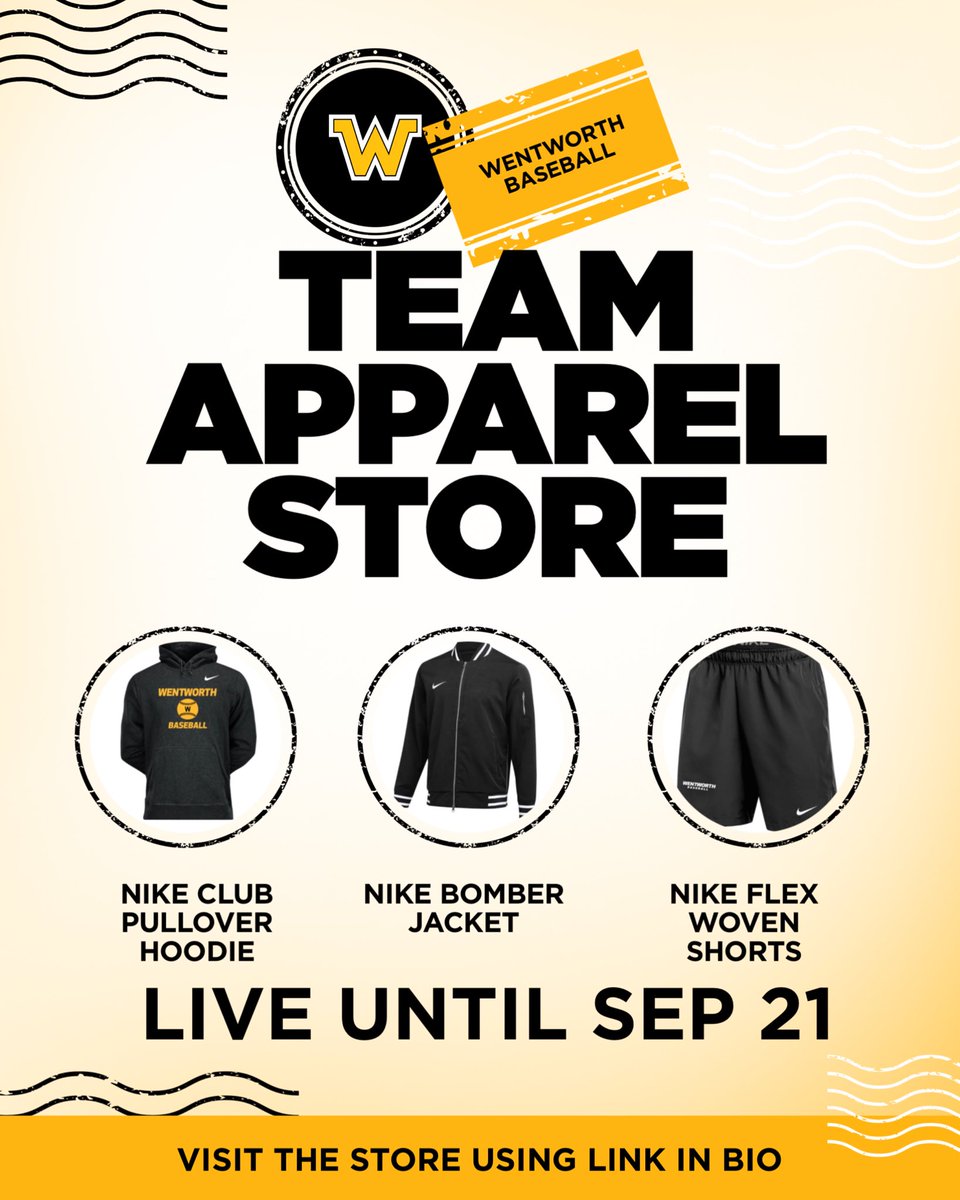 Witbaseball's tweet photo. Team gear is here!
Our fall team store is open from now until Sep. 21st.  
Grab it while you can using the link in our bio! 
#gritworth https://t.co/EsEBFfztdr