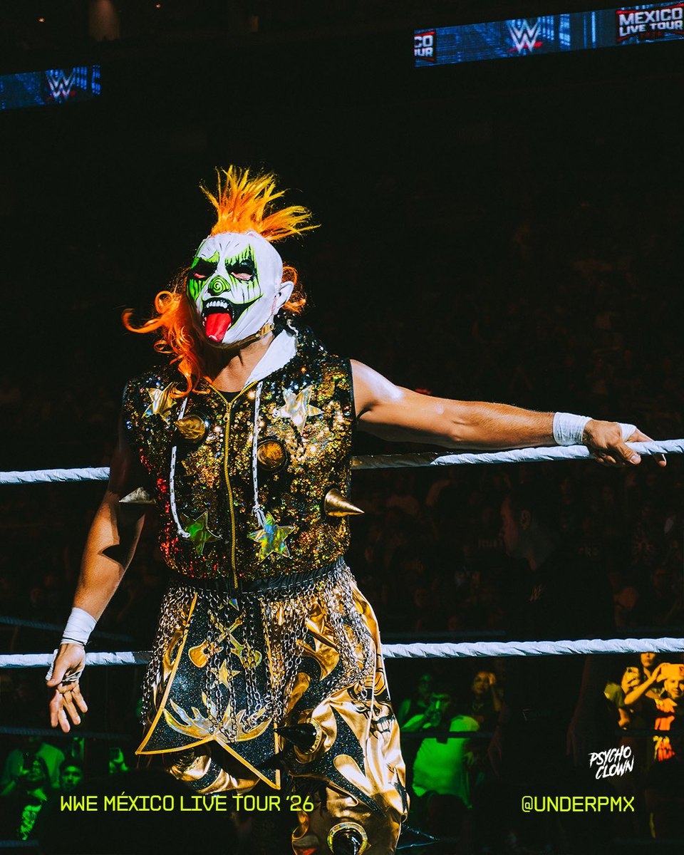 Psychooriginal's tweet photo. Dos días INCREÍBLES rodeado de pura energía Psycholoca en  #WWEGuadalajara y #WWEMonterrey 🤘🏼🤡 

¡Gracias! Mentalizado siempre en entregar TODO y cada día más #TotalmentePayasos 👹 https://t.co/dRg9G8Qnyo