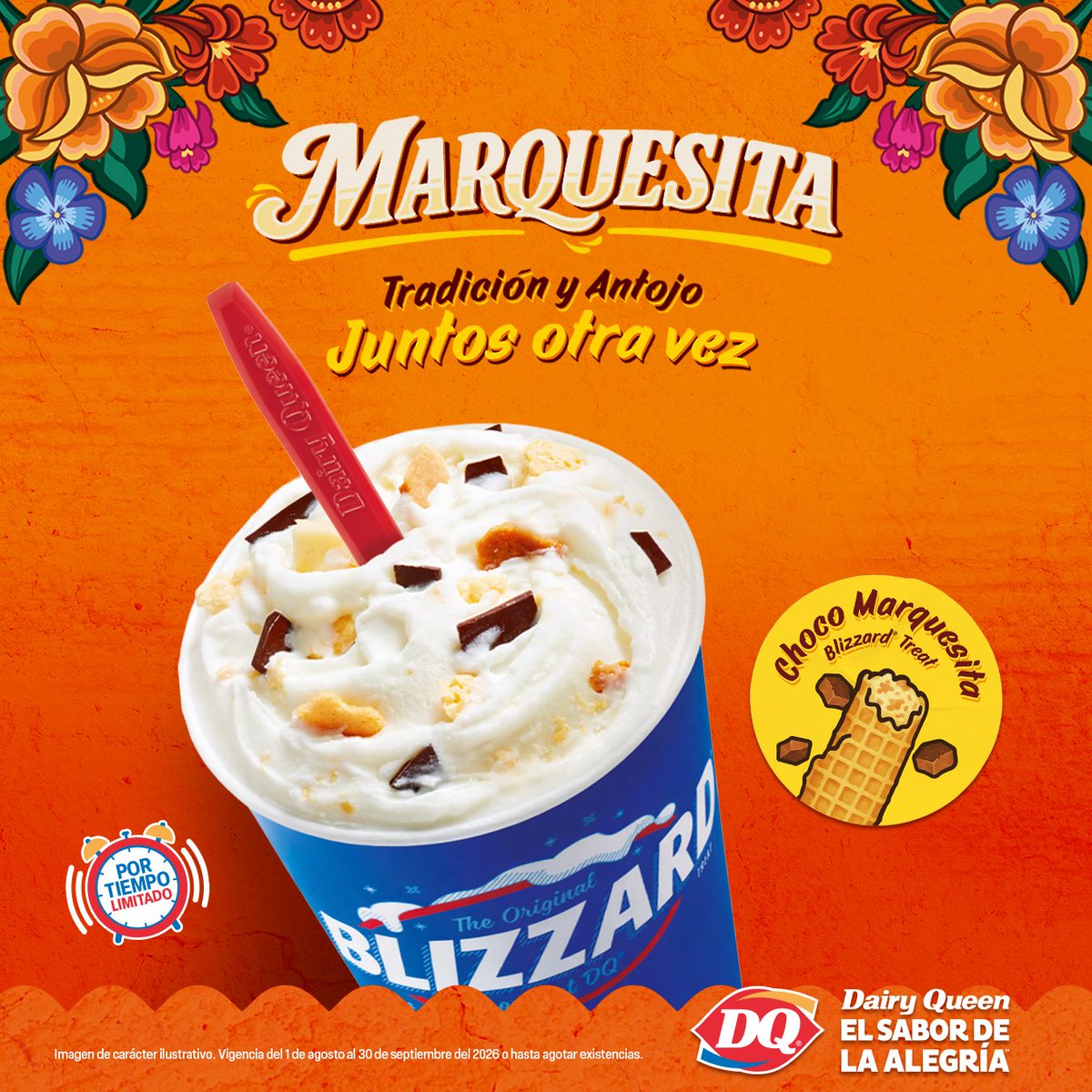 DQMexico's tweet photo. ¡Últimos días! 🥹🍫🍦 El Choco Marquesita Blizzard® Treat está por despedirse. 👋🧡 Celebra el mes más mexicano con un sabor que sabe a México. 🇲🇽✨ ¡Pruébalo HOY antes de que sea demasiado tarde! 😋 #dairyqueen https://t.co/4ED2Qi7HPG
