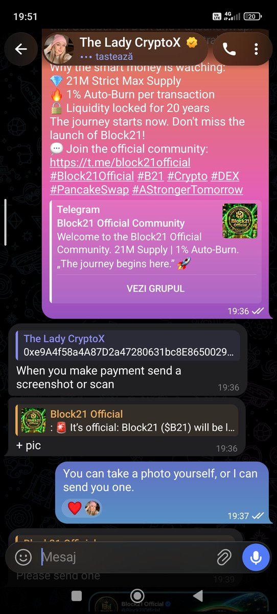 Block21Official's tweet photo. @TheLadyCrypt0 @TheLadyCrypt0 
Scammer alert! 🚨 Received 100 USDT payment for a promo campaign and immediately blocked/ghosted me without delivering anything. Do not send money upfront to this account, pure scam!" https://t.co/pu5i710d0t
