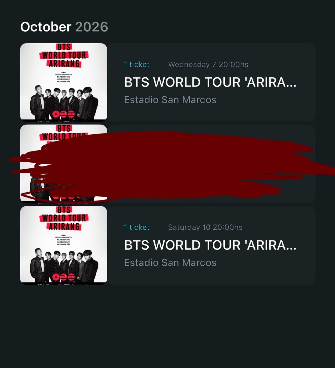 vantgustd's tweet photo. VENDO ENTRADAS PARA BTS ARIRANG !!!!

Tengo:
- Soundcheck para el 7 
- Campo C para el 10

Soy de Lima, la compra es totalmente presencial con previa coordinación o videollamada, más pruebas al dm!

#bts #lima #btsperu #soundcheck #campo #WTS #peru https://t.co/CO4VQjDeDX