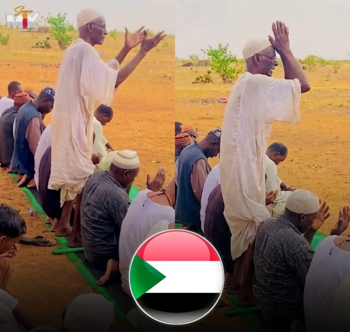 ScreenMix's tweet photo. في معجزة الهية بالسودان، واستجابا للدعوات ظهر مُسن يتضرع إلى الله عقب صلاة الاستسقاء، 

ويدعوه أن ينزل الغيث وبينما كان الجميع يرفعون أيديهم بالدعاء، 

بدأت الأمطار تهطل بالفعل وسط فرحة وتأثر الحاضرين في لحظة استثنائية جميلة ❤️ https://t.co/eIgYUhY01n