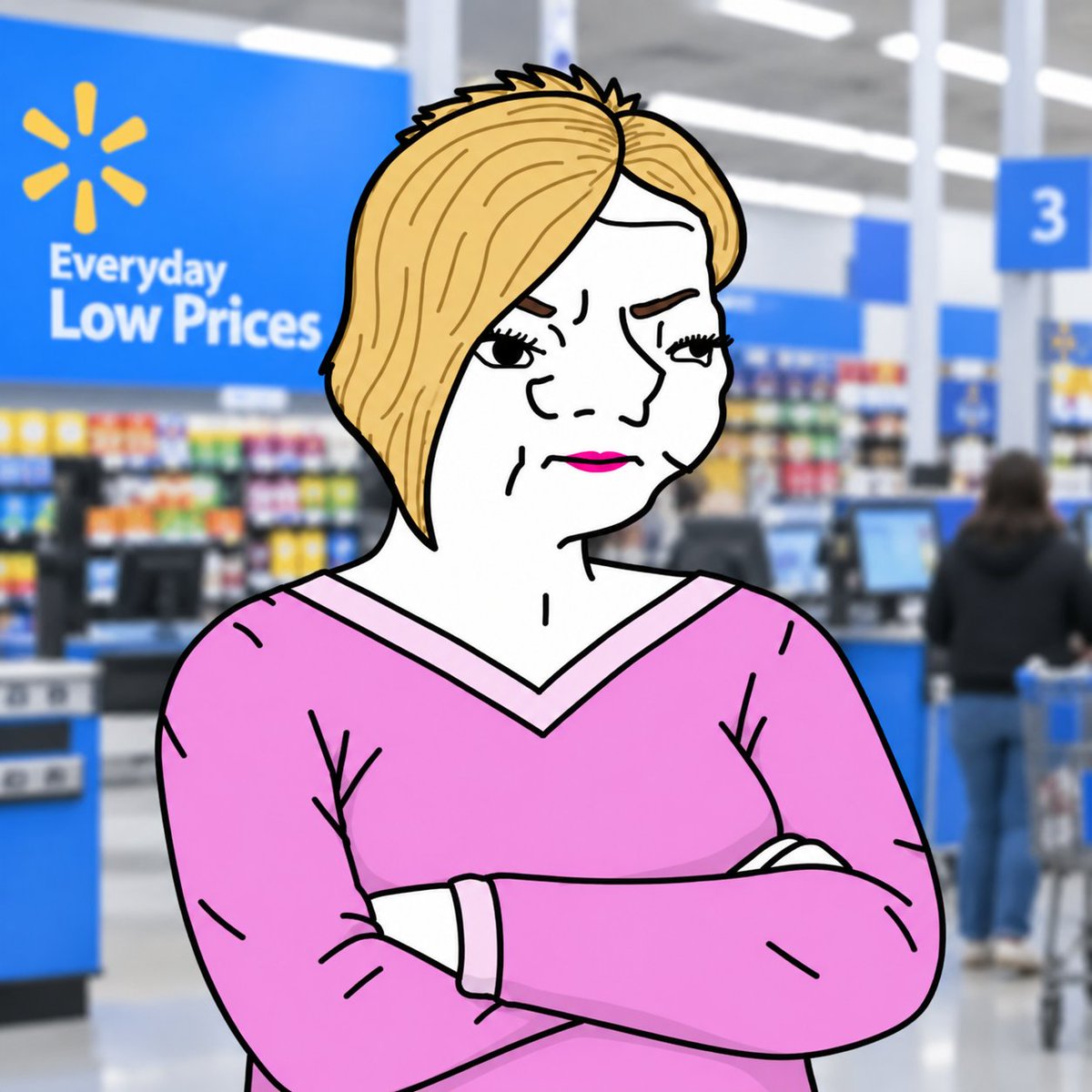 uncquant's tweet photo. OTC just added walmart and we havent ran Karen yet!?

Karen from walmart is by far the funniest narrative to run in this meta!

Lets return to meme paired with Utility!

Karen paired with WMTx.. 💅 https://t.co/Dhi6eG2d0a