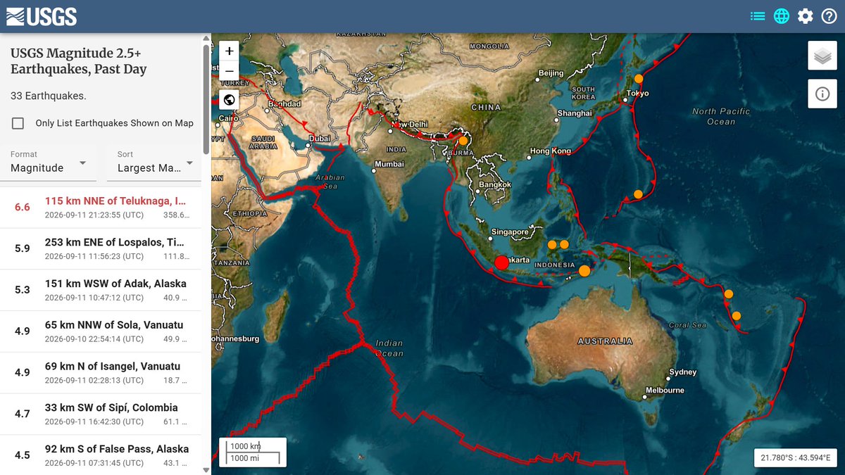 StefanBurnsGeo's tweet photo. BREAKING: A deep-focus magnitude 6.6 earthquake has just struck Indonesia, synchronized with the New Moon, approximately square to the Sun-Moon-Earth alignment. Indonesia has a site of relentless seismic activity these last few months and blasted off Krakatau for good measure... https://t.co/VnMqvjzkbd