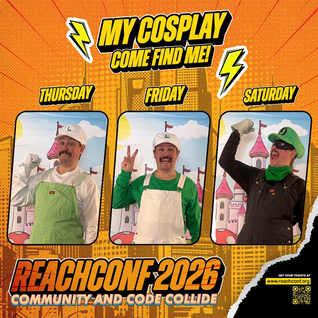 GeekinessG's tweet photo. My cosplay set for #ReachConf2026 https://t.co/Y3ciZpYxlo