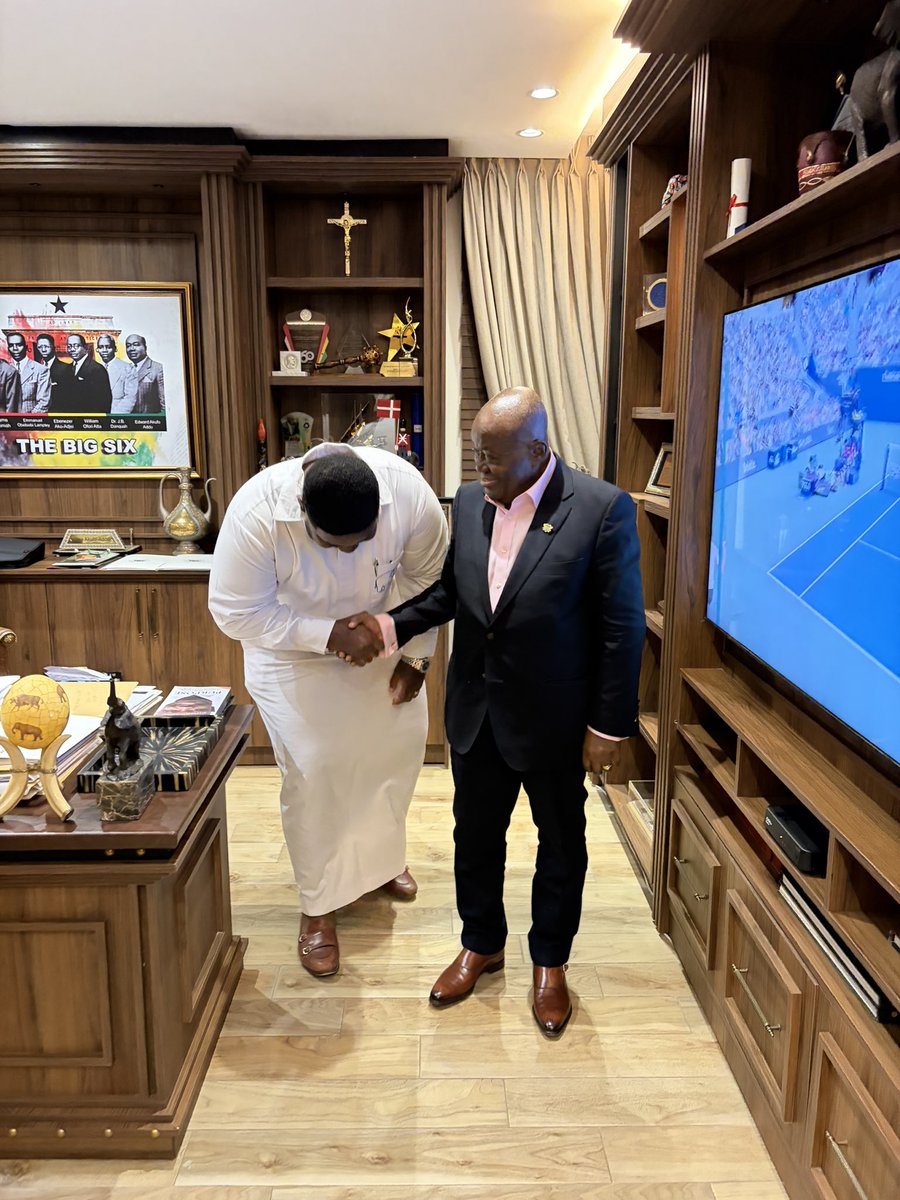adentaKumi_'s tweet photo. Today, I had the honour of visiting H.E. Nana Addo Dankwa Akufo-Addo @NAkufoAddo to seek his blessings and counsel. I am deeply grateful that he granted me his blessings and offered his great support.

Thank you, Mr. President, for your encouragement and the support. May God richly bless you. 🙏🏾🇬🇭

Forward, with faith and purpose. #1