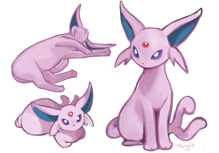 UntangledTangle's tweet photo. Espeon doodles based on my cat! #Pokemon https://t.co/bWswUTWTOY