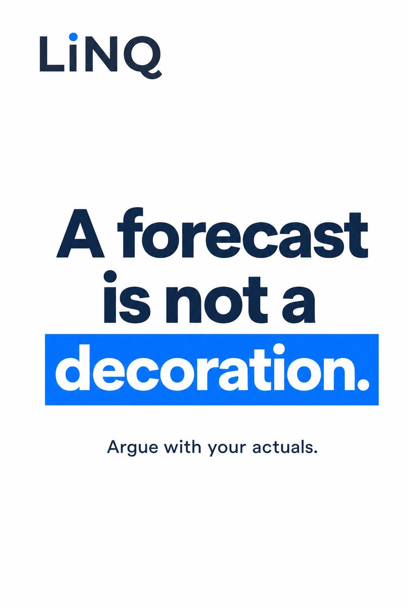 AIFinanceExec's tweet photo. Most owners never argue with their forecast.

This one did.

Conservative model said −30%. His actuals said otherwise. We landed on −11%.

Year-end moved from ~$355K to $450K.

If your forecast never loses an argument to your actuals, it is not a forecast. It is a decoration.

#FractionalCFO #FinancialClarity #SMBFinance