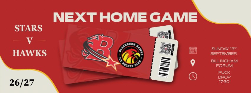 billinghamstars's tweet photo. 💫 Billingham Stars 🆚 Blackburn Hawks 🦅
It’s finally our HOME OPENER! And what better way to kick off the season than by welcoming the League champions! Repost this event to spread the word and #FillTheForum 📣
🎟️ enquiries: matchnight@starshockey.co.uk
#ThisIsOurHouse 🏒 https://t.co/Urcc8FxrZI
