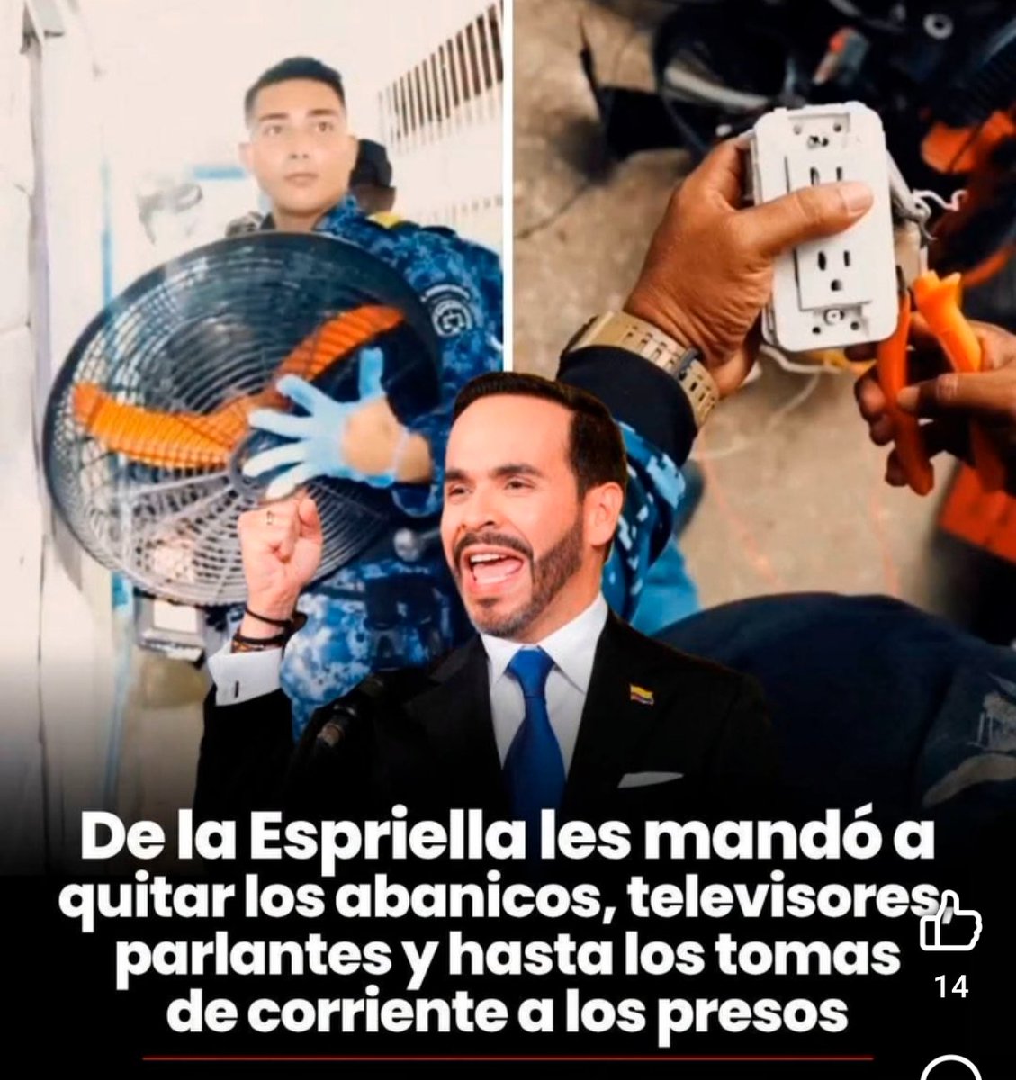ojocolombia2026's tweet photo. 🇨🇴 🚨🚨🚨🚨 URGENTE:

🔺 ABELARDO da la orden de retirar VENTILADORES, TOMACORRIENTES, TELEVISORES Y PARLANTES de todas las cárceles del PAIS?

PETRO asegura que esto viola los derechos humanos de las personas.

Usted que opina de esta medida ❓ https://t.co/6QybwNEonQ