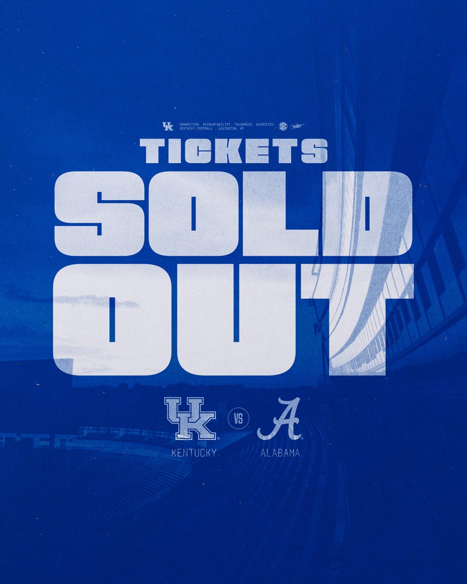 Tickets to UK Football's game against Alabama are SOLD OUT