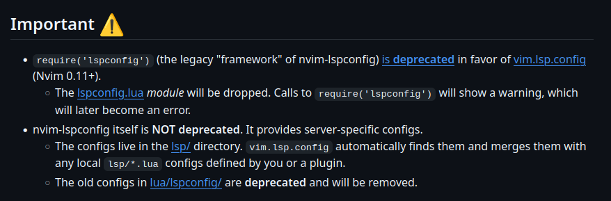 facundoduhau's tweet photo. @JatinRaghav137 @tsoding besides installing an lsp, for it to contact neovim you have to enable

if you're enabling it with vim.lsp.enable(), then just comment it out, nvim-lspconfig is deprecated https://t.co/xcNOVYElq5