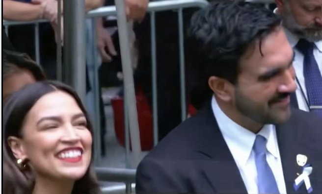 DrEliDavid's tweet photo. These two vile creatures laughing today at the 9/11 memorial service while the names of the victims were being read 👇 https://t.co/ia6XUgRnlQ