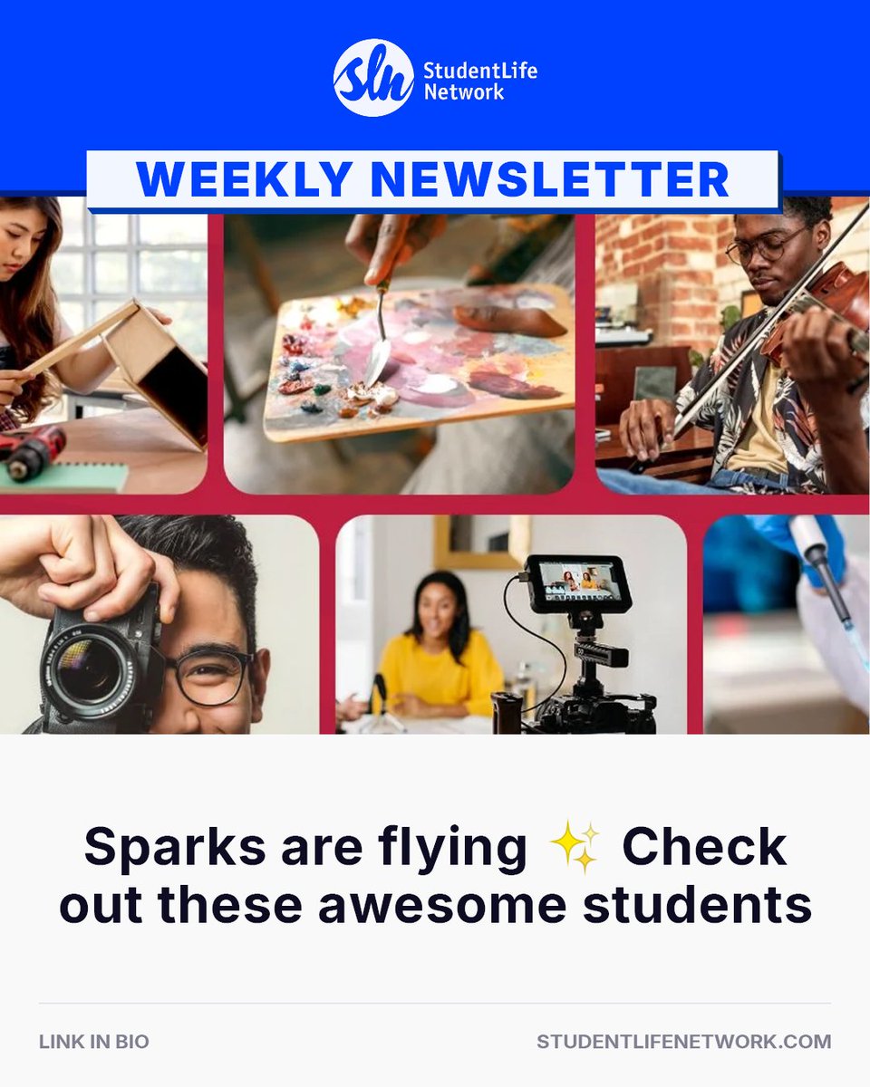 StudentLifeNet's tweet photo. This week, we want to showcase some of our recent Sparks series highlights! Got a business idea, a skill you’ve been teaching yourself, or a project that needs a push? Just share your idea for a chance to win!
✨https://t.co/cl0qyhFFbJ https://t.co/8hPvckBYJ1