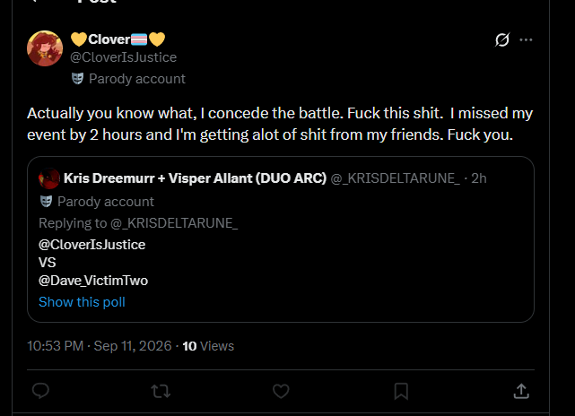 _KRISDELTARUNE_'s tweet photo. @CloverIsJustice @Dave_VictimTwo oh my God
what did I even Do

If your friends hating on u cuz of twitter

they aint ur friends homeboy https://t.co/x7KnBeIyb8
