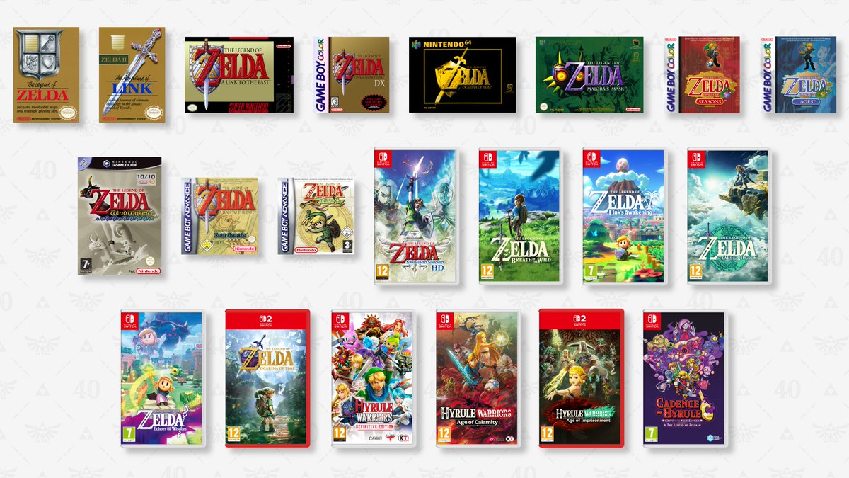 NintendoEurope's tweet photo. From the earliest adventures to the latest quests, all these The Legend of Zelda games will be playable on #NintendoSwitch2! https://t.co/Q5kDAl90Aw