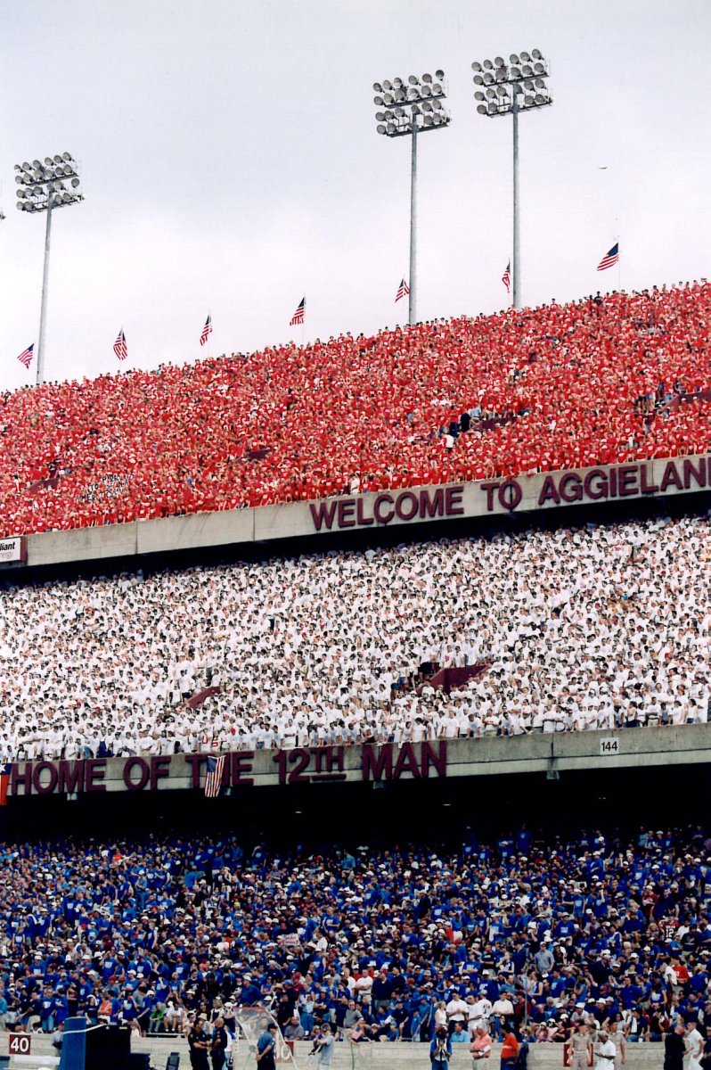 12thManFndtn's tweet photo. 25 years ago, Aggies came together to create an unforgettable display of unity, patriotism and the power of the 12th Man. 🇺🇸

Discover the origin story of the Red, White and Blue Game that left a lasting mark on Texas A&M and Aggies everywhere. Penned by the late Homer Jacobs ’87, this article originally appeared in 12th Man Magazine on Sept. 15, 2011 for the 10th anniversary of the game and was updated in 2021 for the 20th anniversary. 🔴⚪🔵

📖 Read more here: https://t.co/YOlMaLP4XX