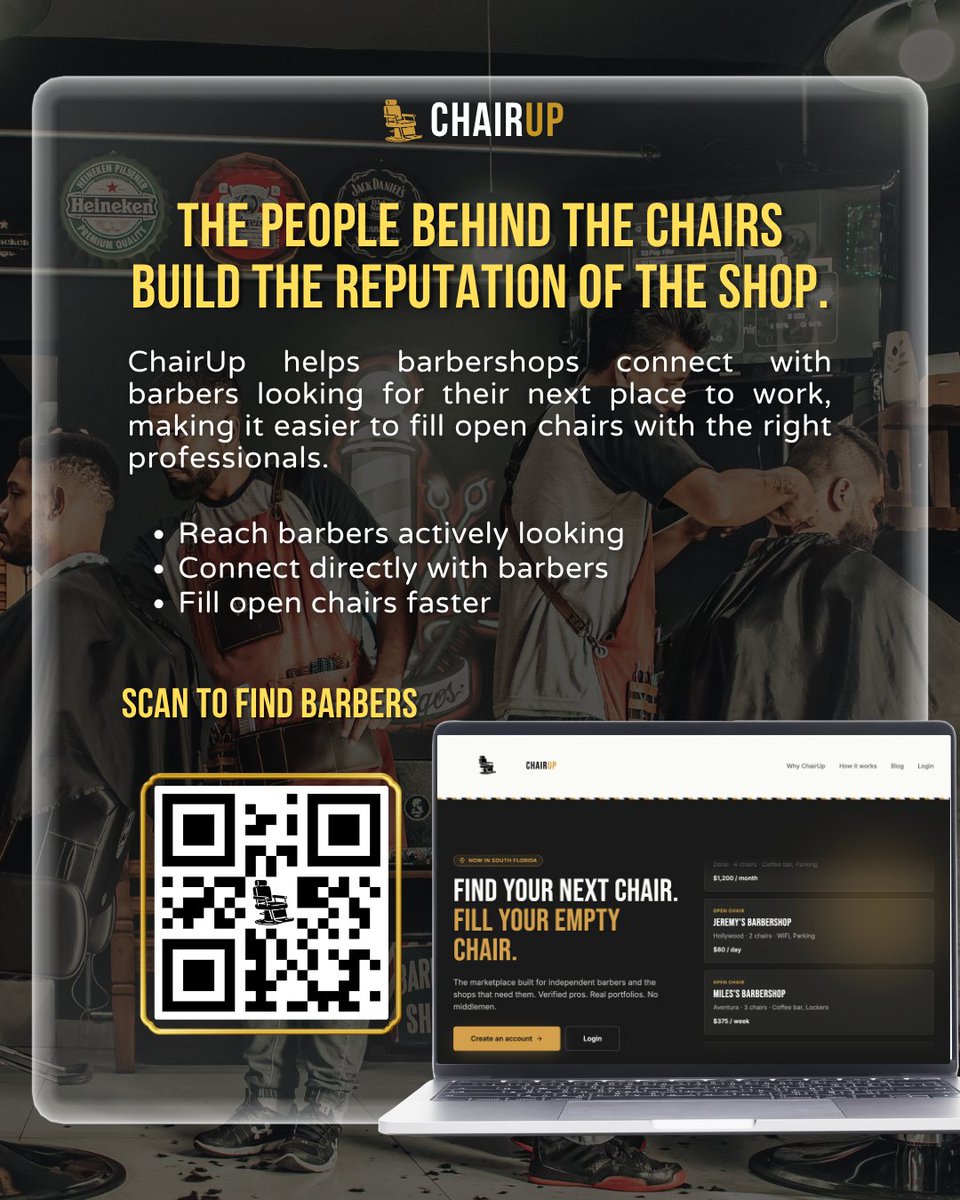 chairupUS's tweet photo. A strong shop starts with the right barbers. 💈

Find talented barbers actively looking for their next shop at https://t.co/dp23NCN1K7.

#ChairUp #Barbershop #BarberBusiness https://t.co/7KswDdNgkQ
