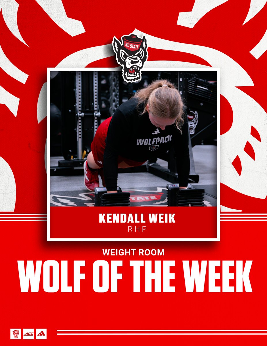 PackSoftball's tweet photo. Built not given 🏋️‍♀️

@KendallWeik earned Wolf of the Week from our strength staff because "she crushes week in &amp; out and does not let up...she's a great training partner who pushes &amp; supports everyone around her; takes on every challenge, gives it her all, &amp; does it with a smile." https://t.co/wFFruNNRhw