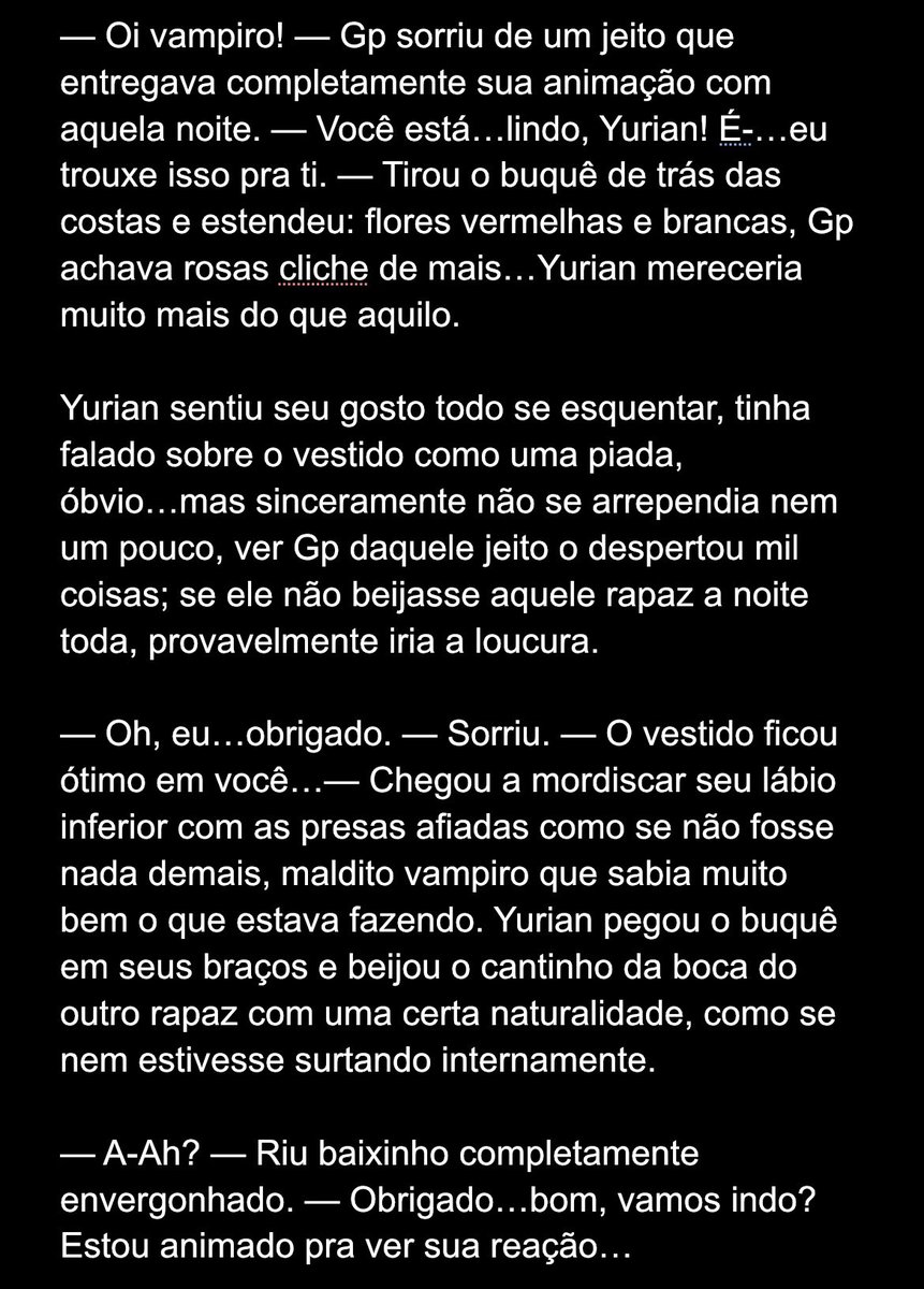 savemeat5am's tweet photo. Mini fic #SombraeSangue onde:

W!Gp leva Yurian para um primeiro encontro, e os dois acabam se empolgando de mais…

(Texto sobre os personagens, sem o w! por questões estéticas!) 

Aproveitem. (continuação nos coment https://t.co/peQbWInvCM
