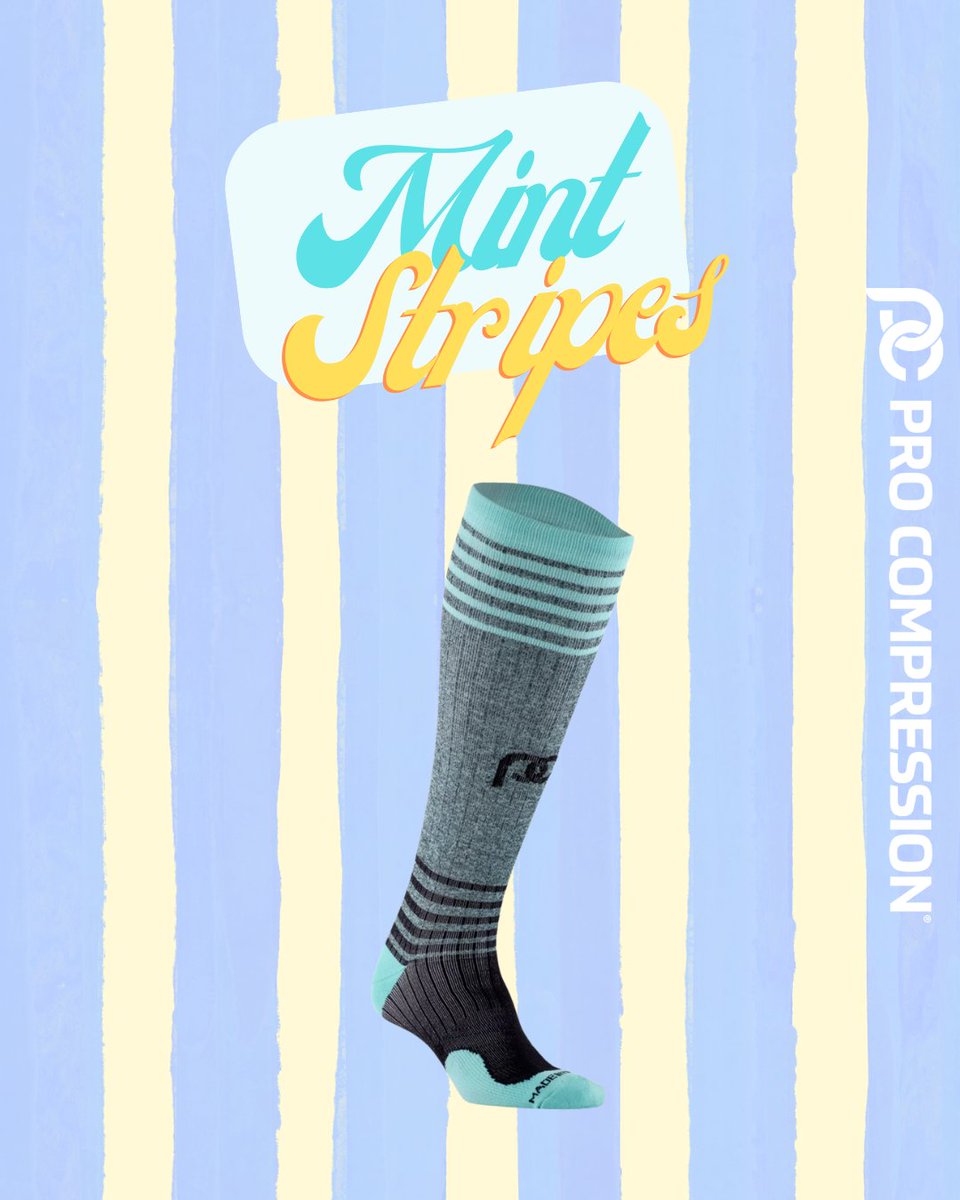 PROCompression's tweet photo. New for September 🧦✨ Mint Stripes compression socks just landed. 40% off sitewide, code POWER40 🔥
.
.
.
.
.
#PROCompression #PowerYourPassion #CompressionSocks #PROCompressionAmbassador #PROUp #PROCompressionFamily #PROCompressionCommunity #SockDropFriday https://t.co/cgmnanNg2d
