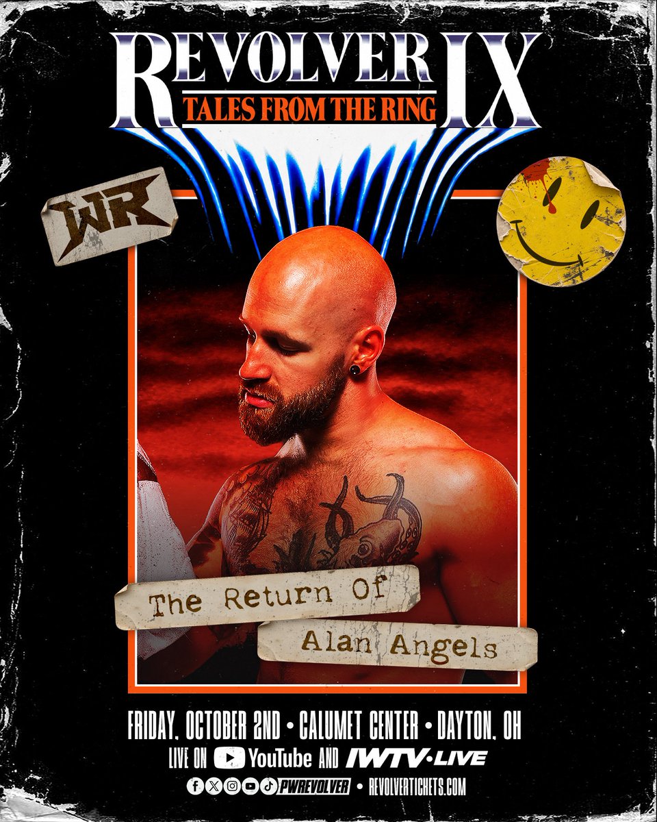 PWRevolver's tweet photo. [BREAKING]

*Signed For Dayton*

The RETURN of
“All Attitude” Alan Angels

#RevolverTALES
🗓️ 10.2.26
📍 at The Calumet Center
🎟️ https://t.co/OjniPpxJDP

Streaming LIVE on YouTube &amp; IWTV! https://t.co/896UtUuQ7h