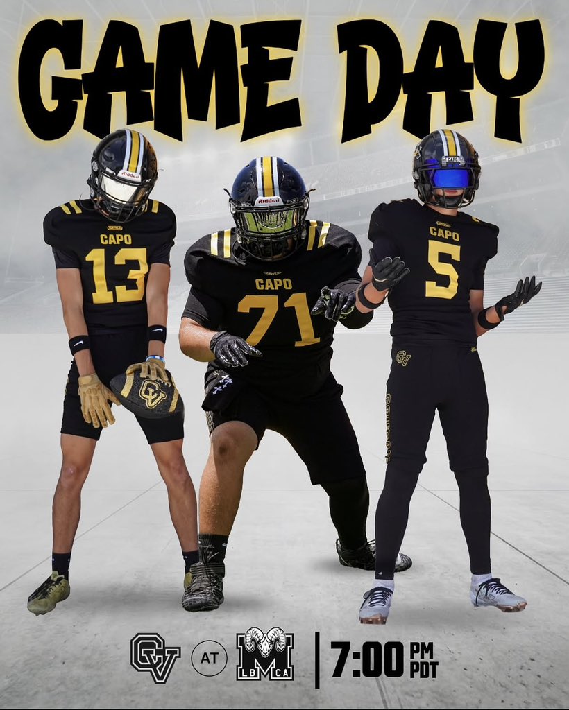 capofootball's tweet photo. 🚨 IT’S GAMEDAY 🚨

The Cougars look to remain unbeaten as they head to Millikan tonight!

📅 - Today, September 11th
🆚 - Long Beach Millikan
📍 - Millikan HS
⏰ - 7:00pm kickoff
🎟️ - GoFan

#WeAreCV 🐯🌴
#Team50 https://t.co/mh5ZFzNKgM