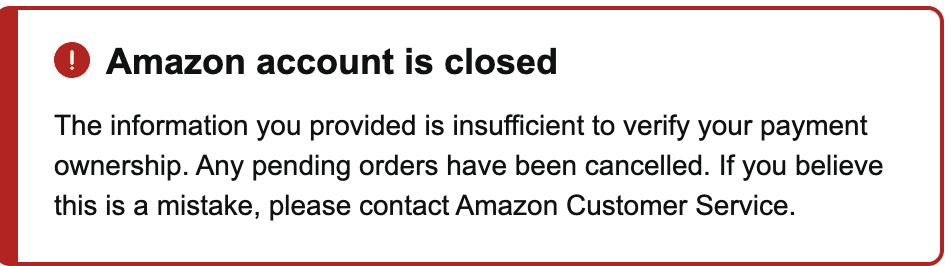 ekesim's tweet photo. Unbelieveable! After 20+ yr of membership, #Amazon can randomly close my account based on AI decision and does not let me even contact #customerservice or dispute  the decision. AI makes false judgements despite legit ID verif and 2FA and your Amazon account is  OFF!
@amazon https://t.co/sjKrNILHbs