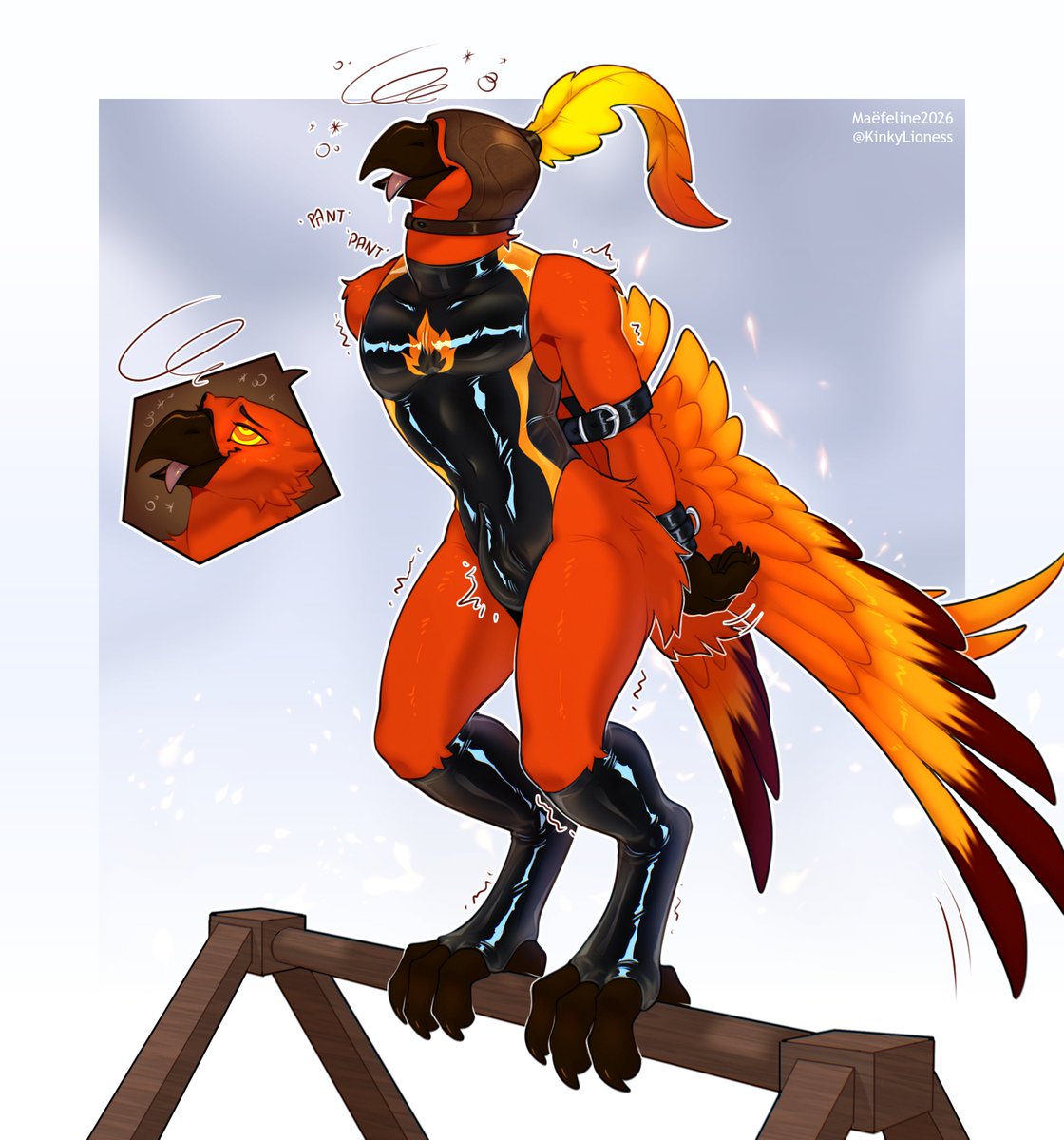 KinkyLioness's tweet photo. Hypno drone hood ❌️
Hypno falconry hood ✅️ https://t.co/5oStoJyJrr