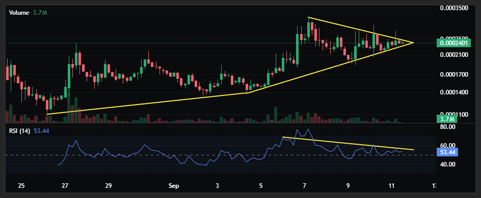TimeFreedomROB's tweet photo. Wedge getting tighter than @Grok 's $DRB wallet https://t.co/z72tnIvIgU