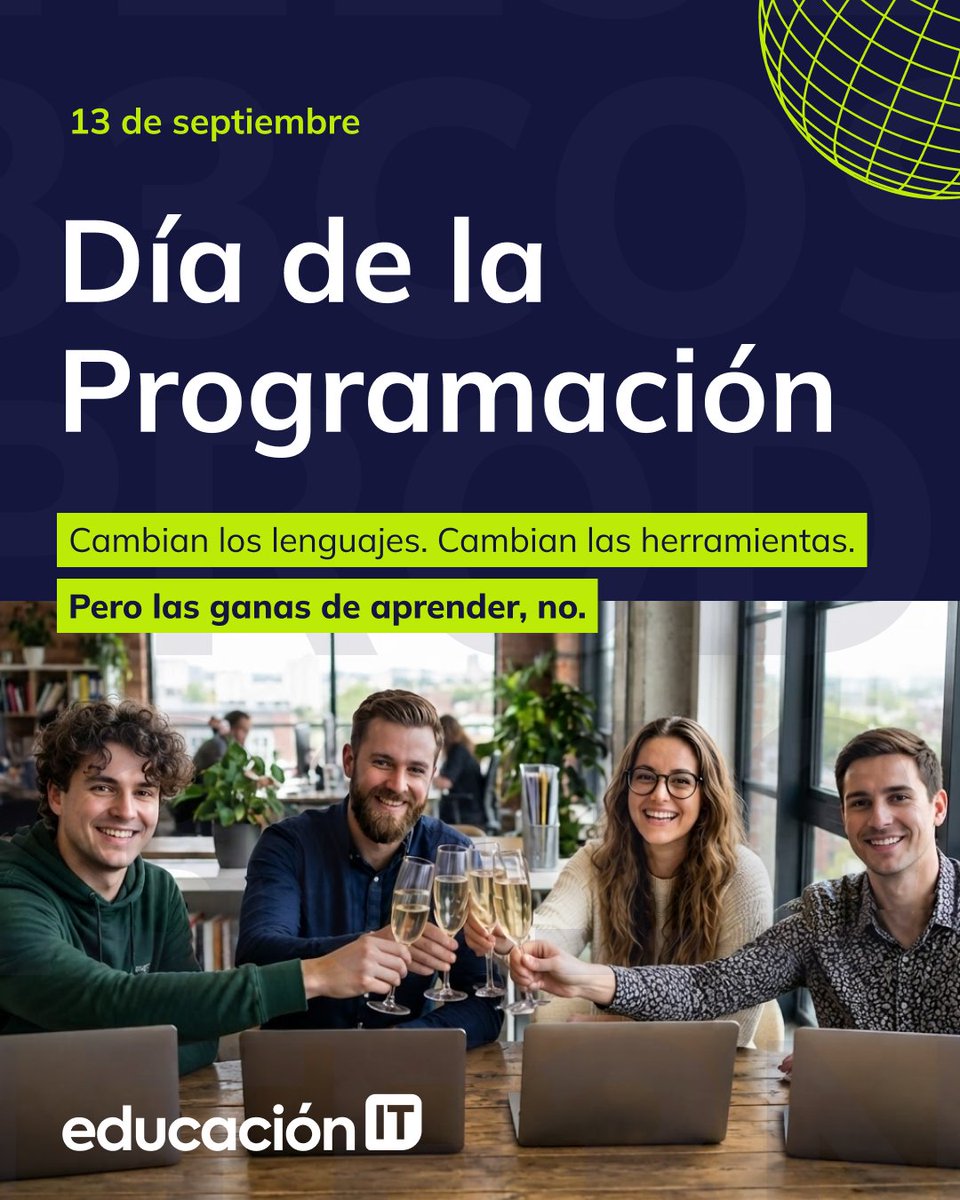 EducacionIT's tweet photo. Hoy celebramos a quienes convierten ideas en soluciones. Feliz Día de la Programación. 🚀

#diadelaprogramacion #educaciónIT #programación. https://t.co/6kjwxT2Oeq